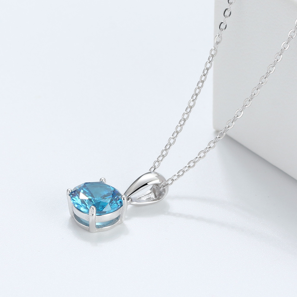 Solitaire Birthstone Necklace for Women Cz Sterling Silver Ginger Lyne - Picture 12 of 43