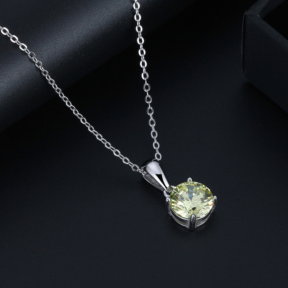 Solitaire Birthstone Necklace for Women Cz Sterling Silver Ginger Lyne - Picture 8 of 43
