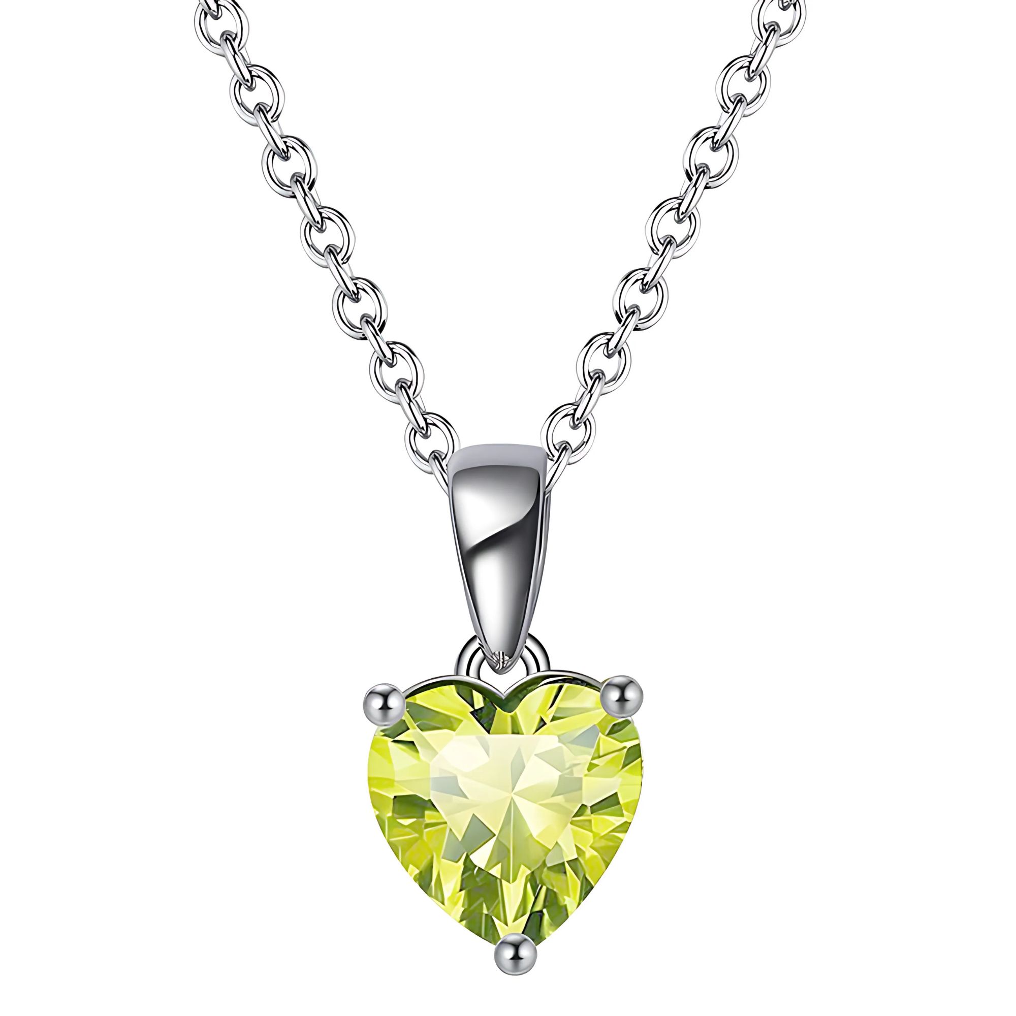 Birthstone Heart Necklace for Women Solitaire Cz Sterling Silver Ginger Lyne - Picture 11 of 19