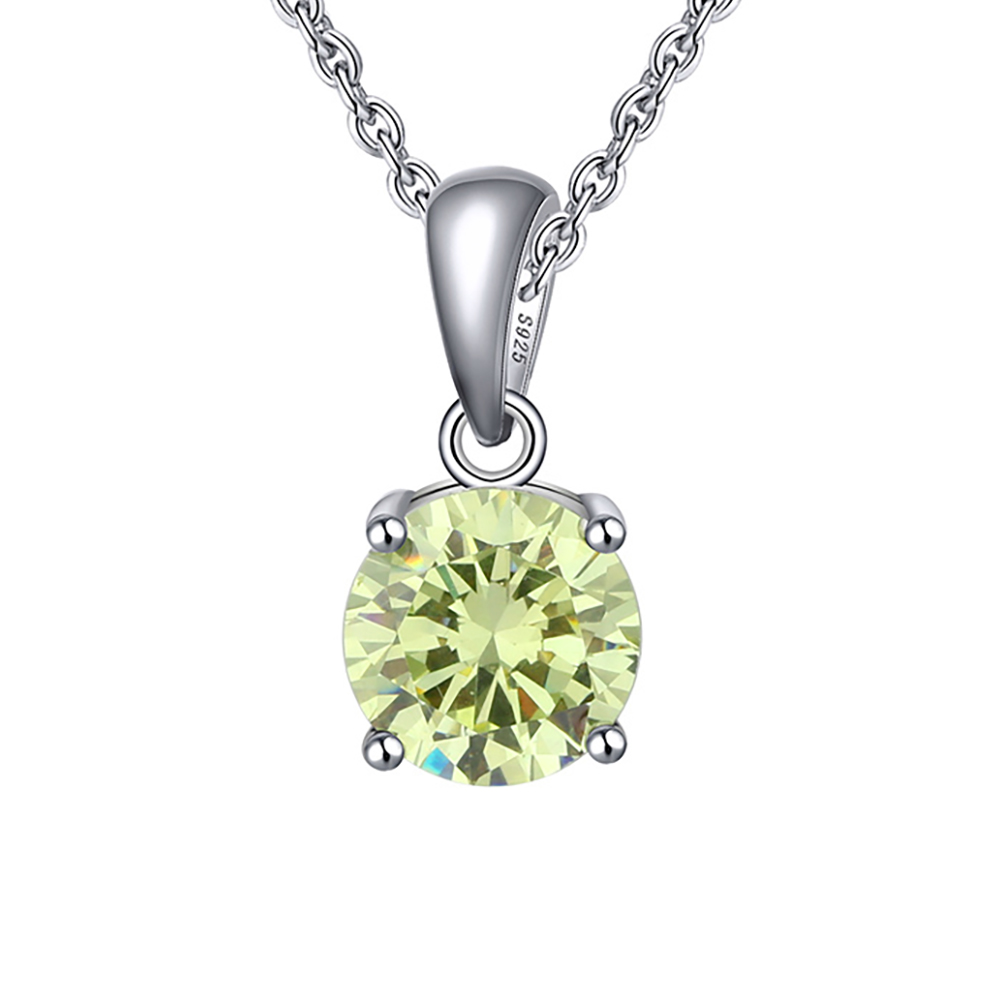 Solitaire Birthstone Necklace for Women Cz Sterling Silver Ginger Lyne - Picture 7 of 43
