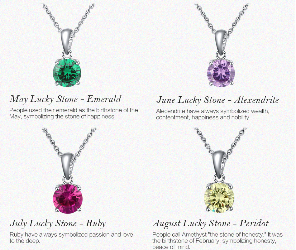 Solitaire Birthstone Necklace for Women Cz Sterling Silver Ginger Lyne - Picture 24 of 43
