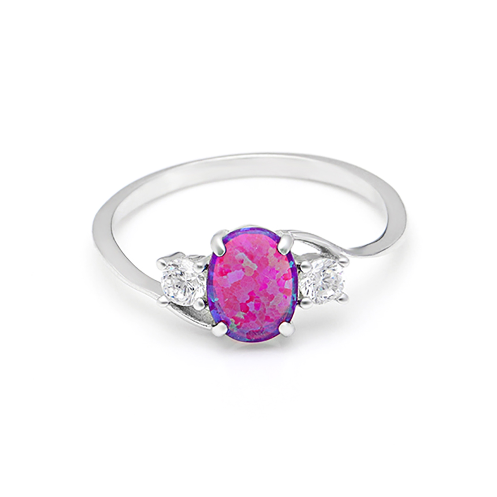 Addy Purple Opal Ring Sterling Silver Women Engagement Ginger Lyne Collection