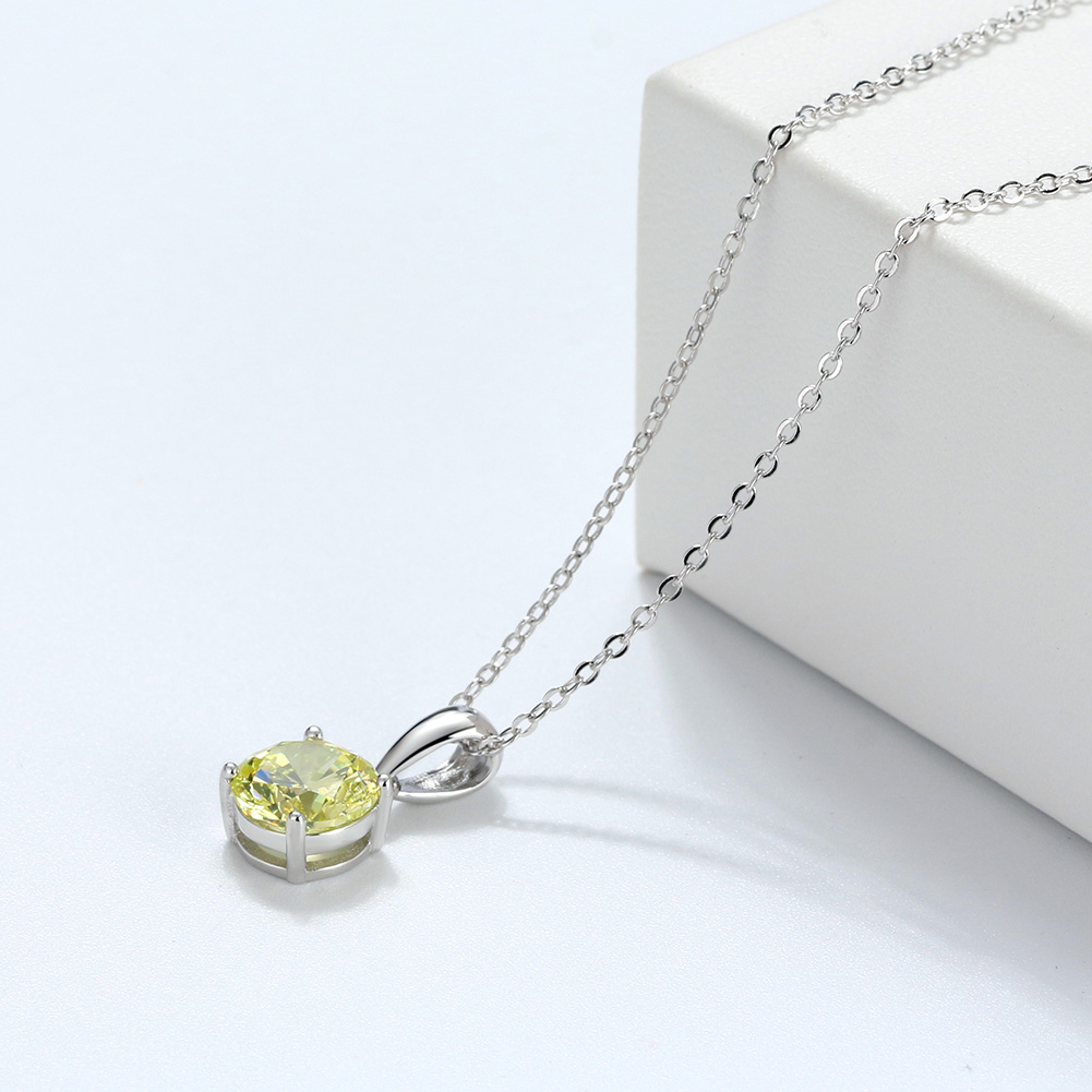 Solitaire Birthstone Necklace for Women Cz Sterling Silver Ginger Lyne - Picture 9 of 43