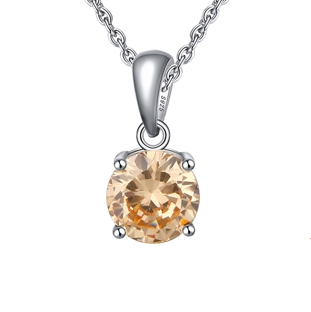 Solitaire Birthstone Necklace for Women Cz Sterling Silver Ginger Lyne - Picture 34 of 43