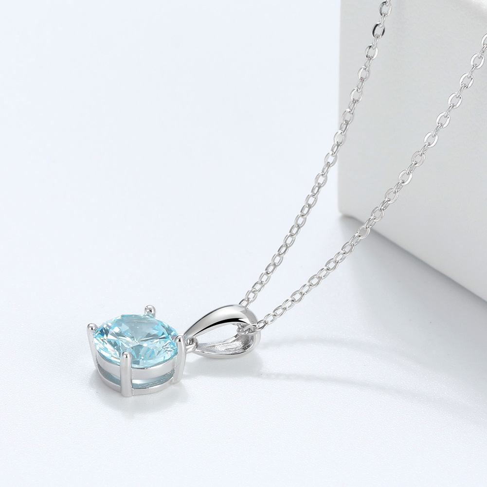 Solitaire Birthstone Necklace for Women Cz Sterling Silver Ginger Lyne - Picture 30 of 43
