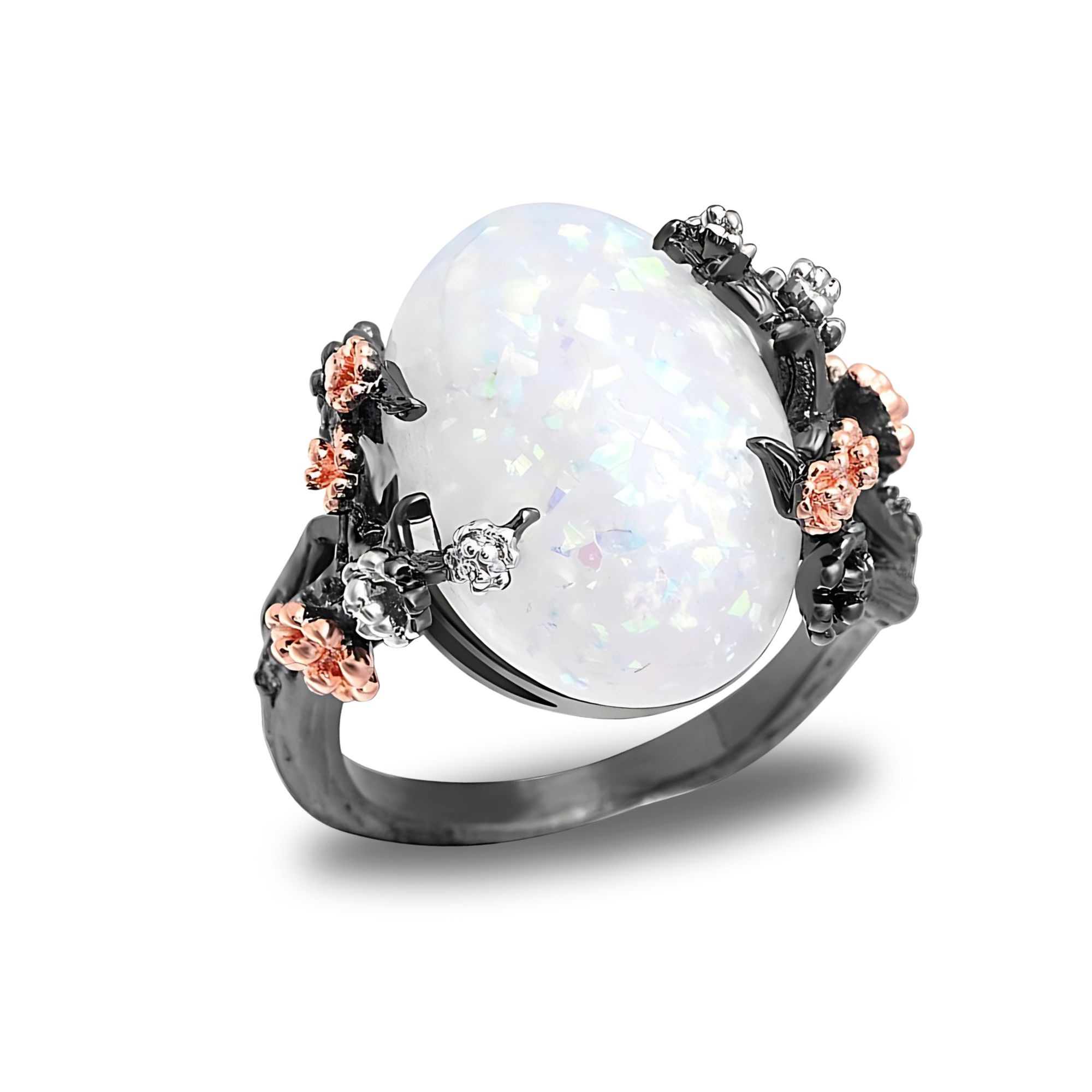 Henrietta Fire Opal Engagement Ring for Women Promise Ginger Lyne Collection - Picture 24 of 25