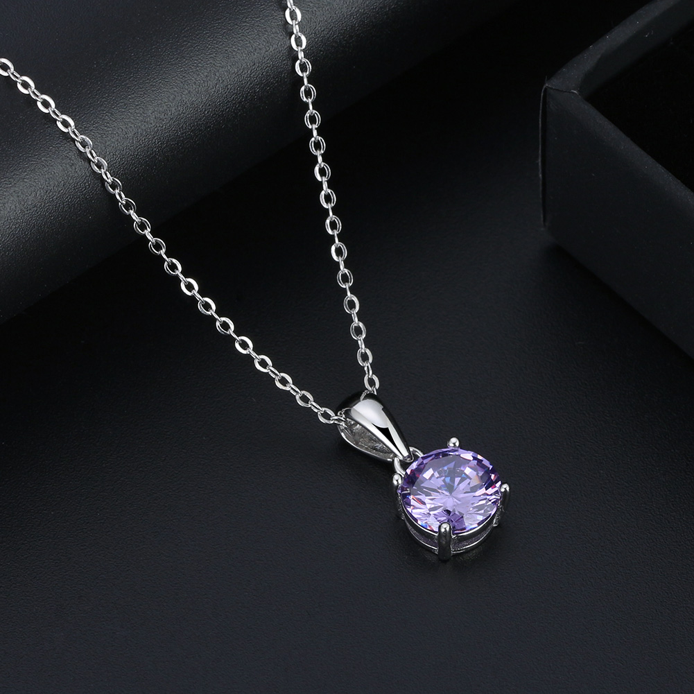 Solitaire Birthstone Necklace for Women Cz Sterling Silver Ginger Lyne - Picture 26 of 43
