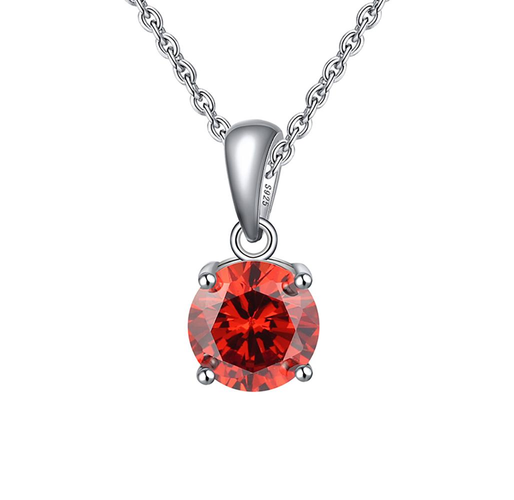 Solitaire Birthstone Necklace for Women Cz Sterling Silver Ginger Lyne - Picture 16 of 43
