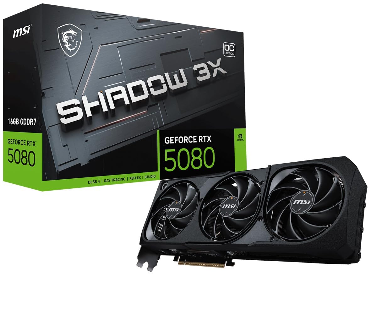 MSI VGA GEFORCE RTX 5080 16GB Shadow 3X OC GDRR7 DX12 X16 Gaming