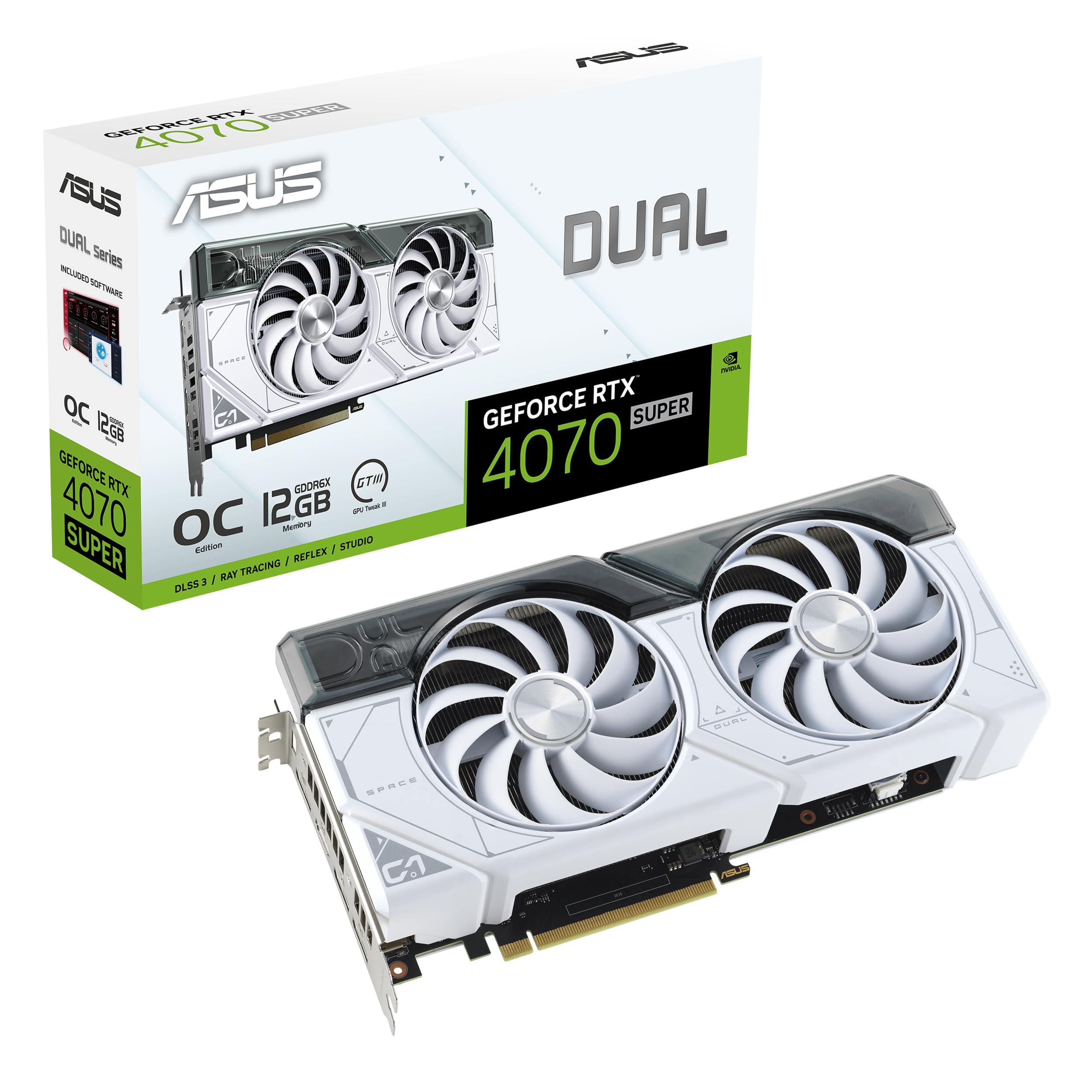 ASUS Dual GeForce RTX™ 4070 Super White OC Edition (PCIe 4.0, 12GB