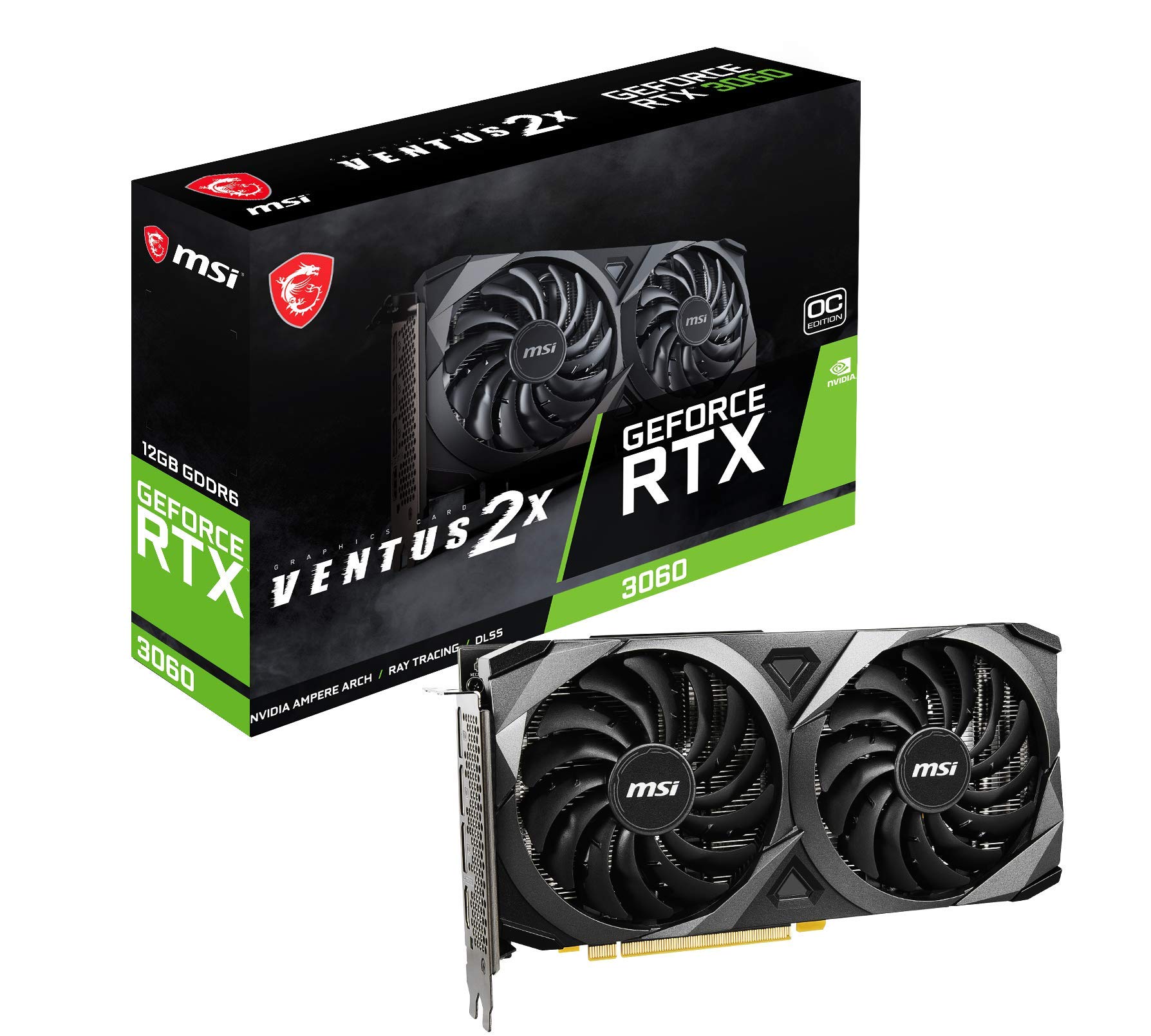 グラフィックボード・グラボ・ビデオカード MSI GeForce RTX 3060 Ventus 2X MSI NVIDIA GeForce RTX 3060 Ventus 2X 12GB GDDR6 OC Gaming