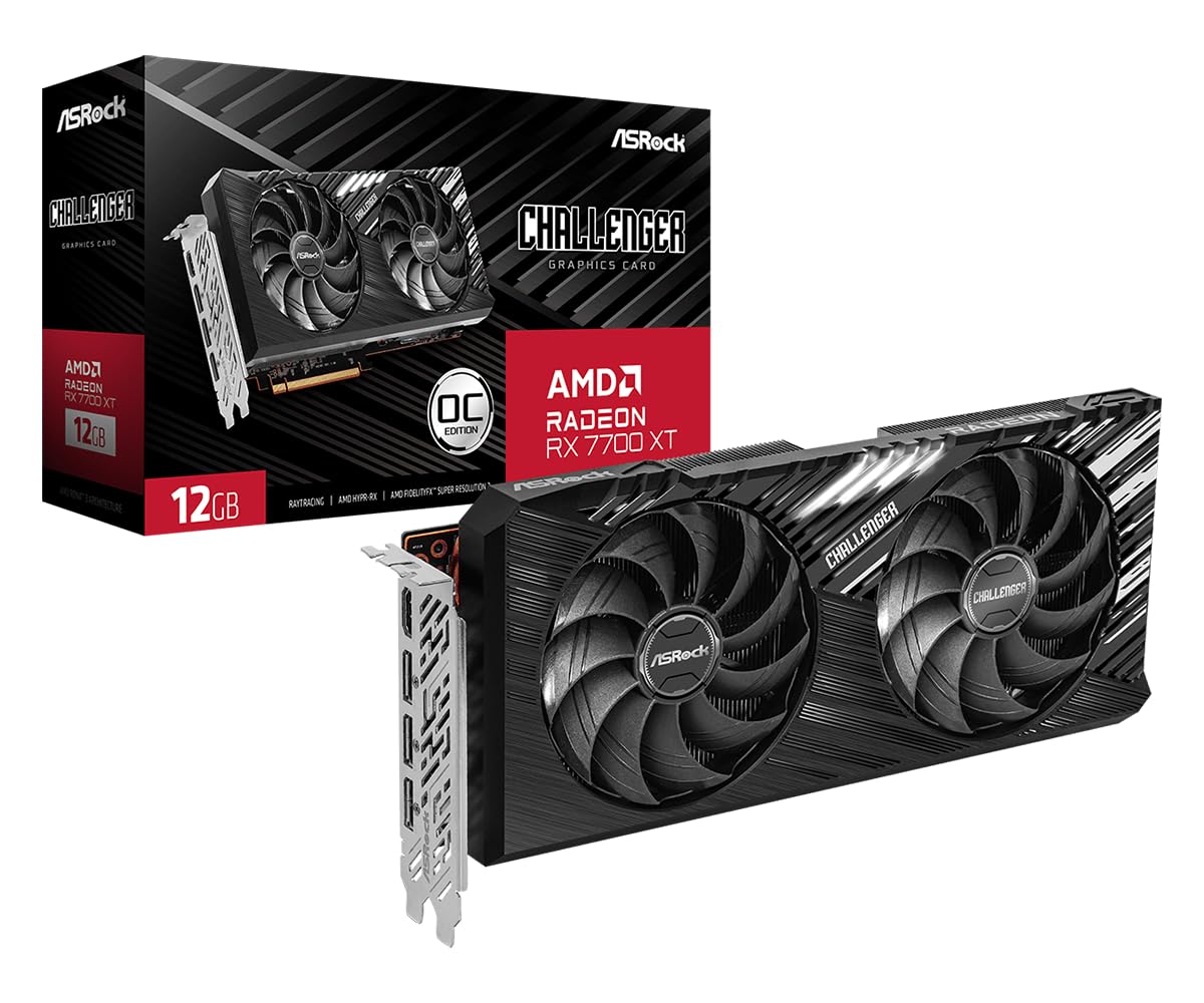 ASRock RX 7700 XT 12GB 未使用品 ASRock AMD RX 7700 XT Challenger 12GB OC GDDR6 Dual Fan (RX7700XT