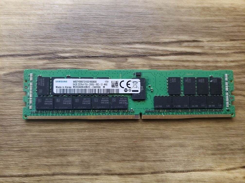 SAMSUNG 64GB 2SRx4 PC4-2666V-RB2 DDR4 ECC SERVER RAM M393A8K40B22