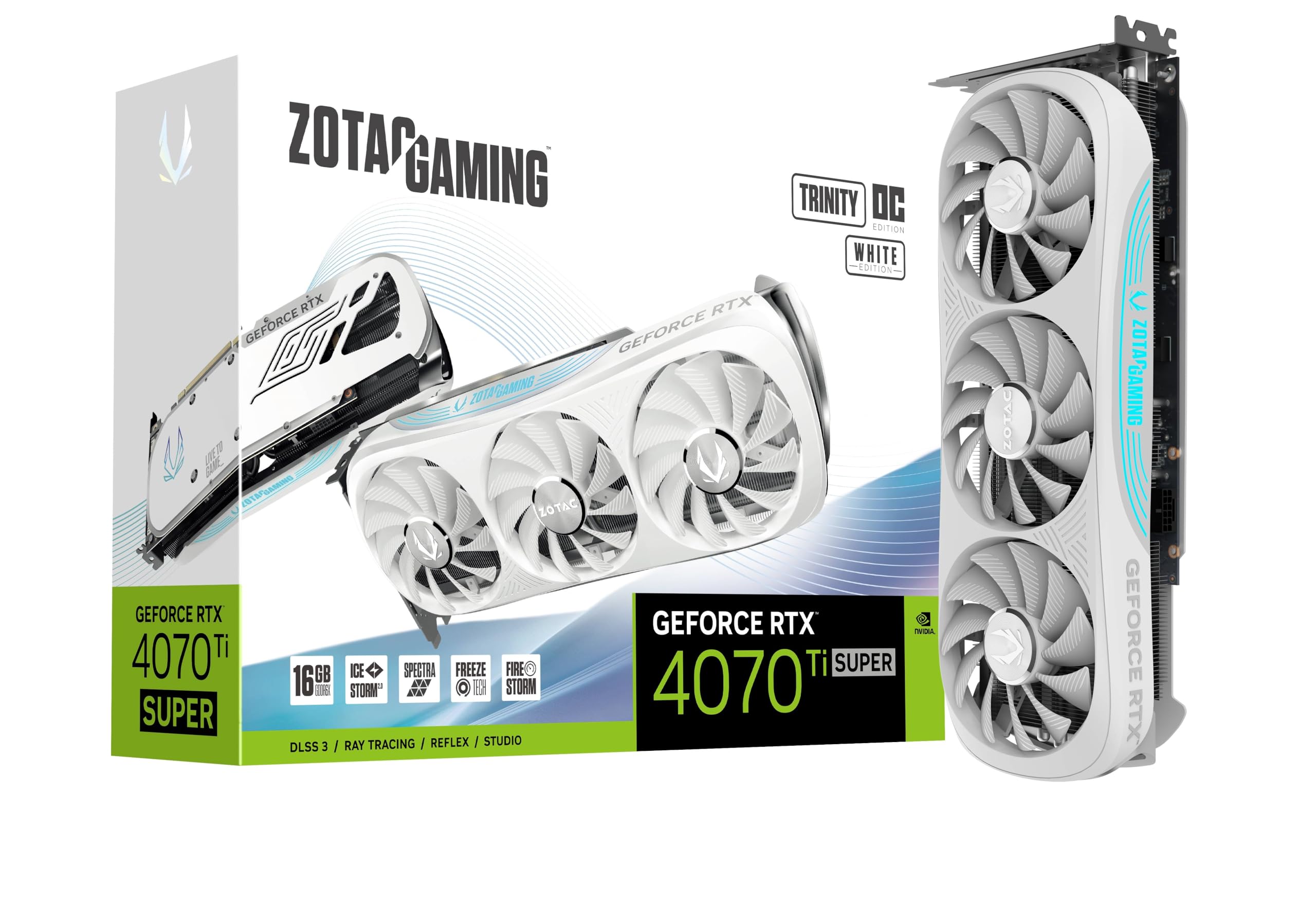 ZOTAC RTX 4070 Ti Super OC White 16GB Gaming Graphics Card ZT