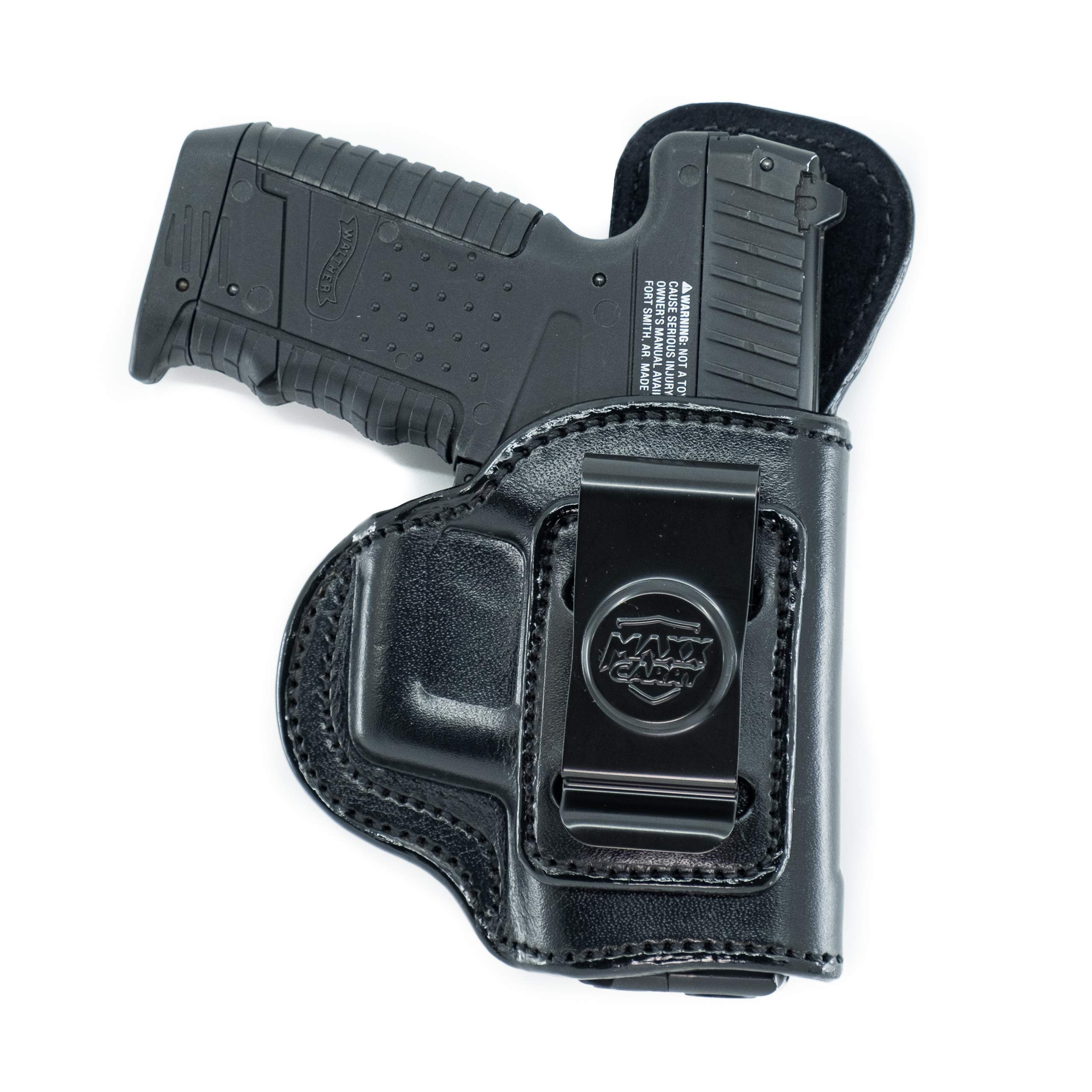 Maxx Carry IWB Leather Gun Holster For Glock 43, 43X 9mm, S&W M&P 380 ...