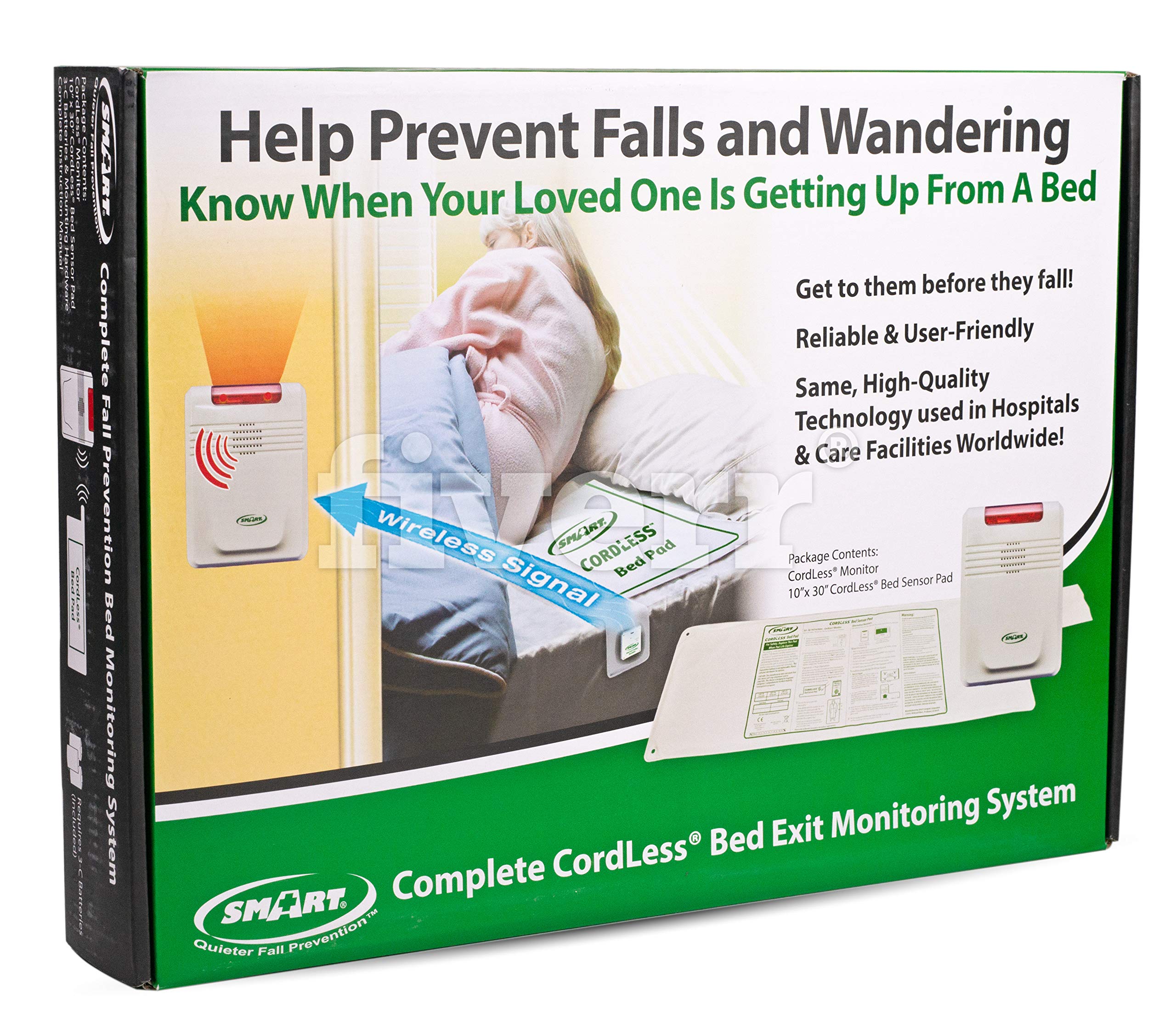 Smart Caregiver Cordless Bed Exit Monitoring System Alarm with Bed