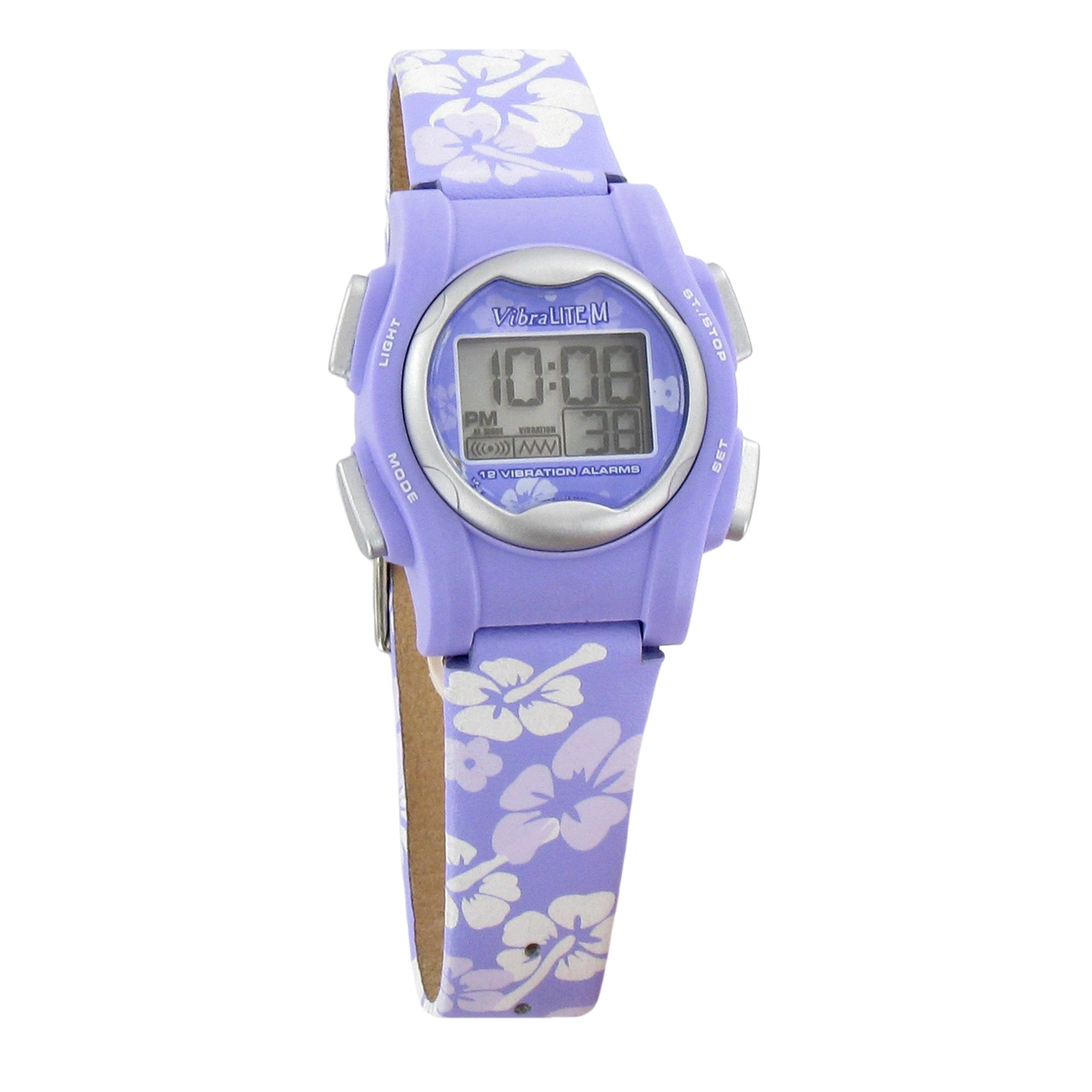 vibralite mini 12-alarm vibrating watch VibraLITE Mini 12-Alarm Vibrating Watch - Purple Flower