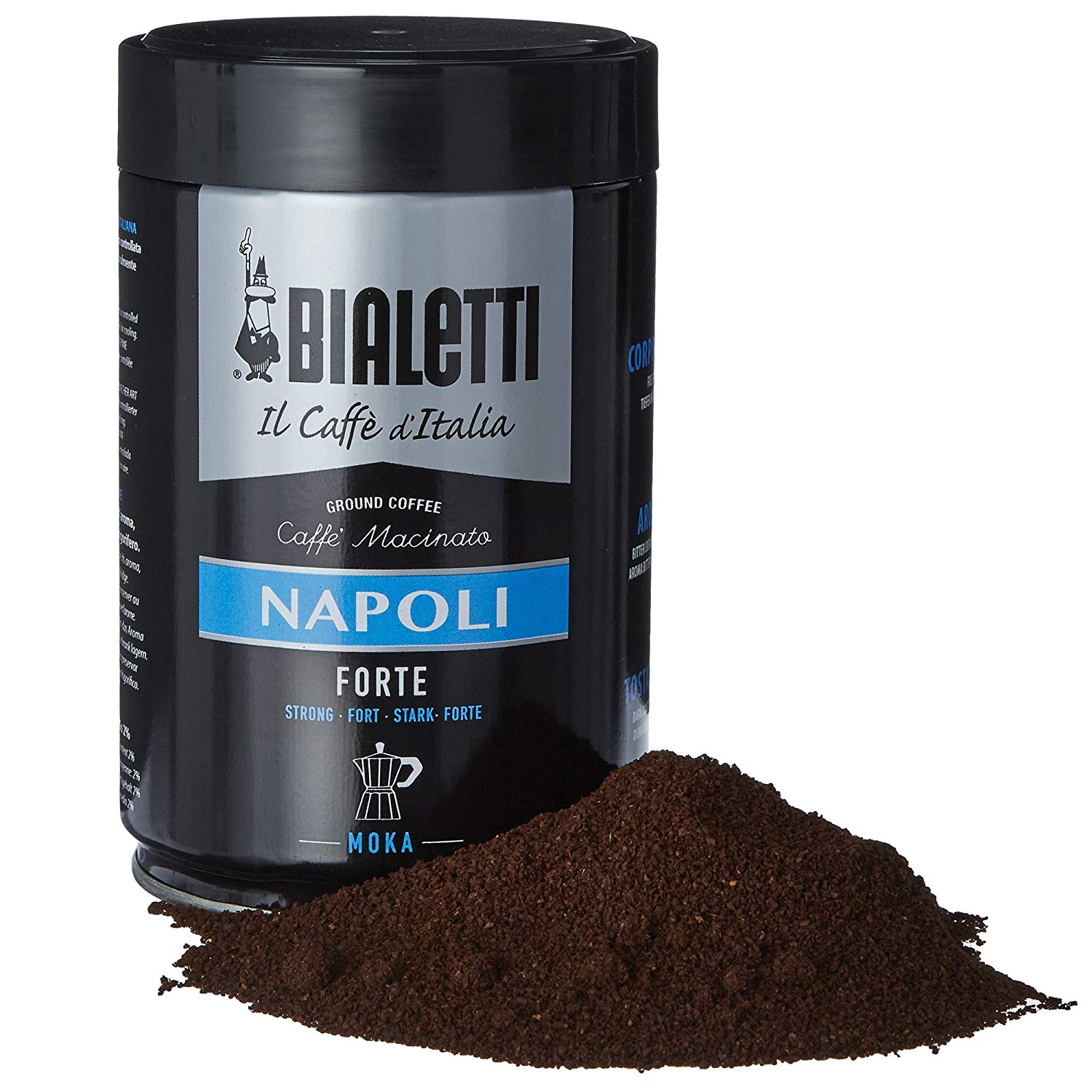 Bialetti Coffee, Moka Ground, Dark Roast, Napoli, Italy