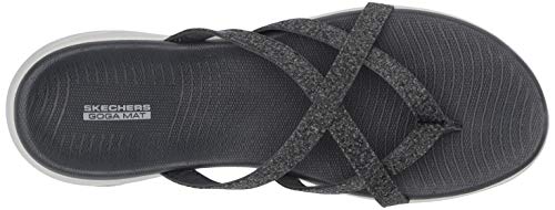 Skechers 140004-CHAR: Women's 600 Dainty Charcoal Flat Sandals | eBay