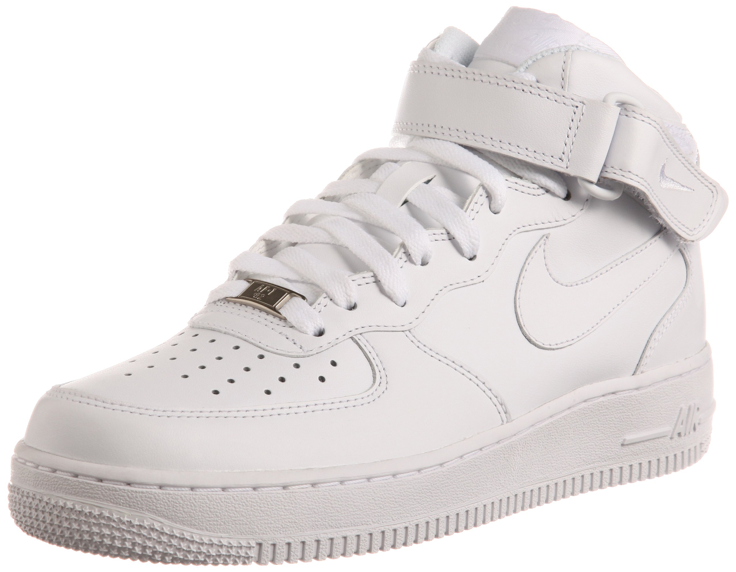 Nike 315123-111: Men's Air Force 1 Mid White/White Basketball Sneaker | eBay