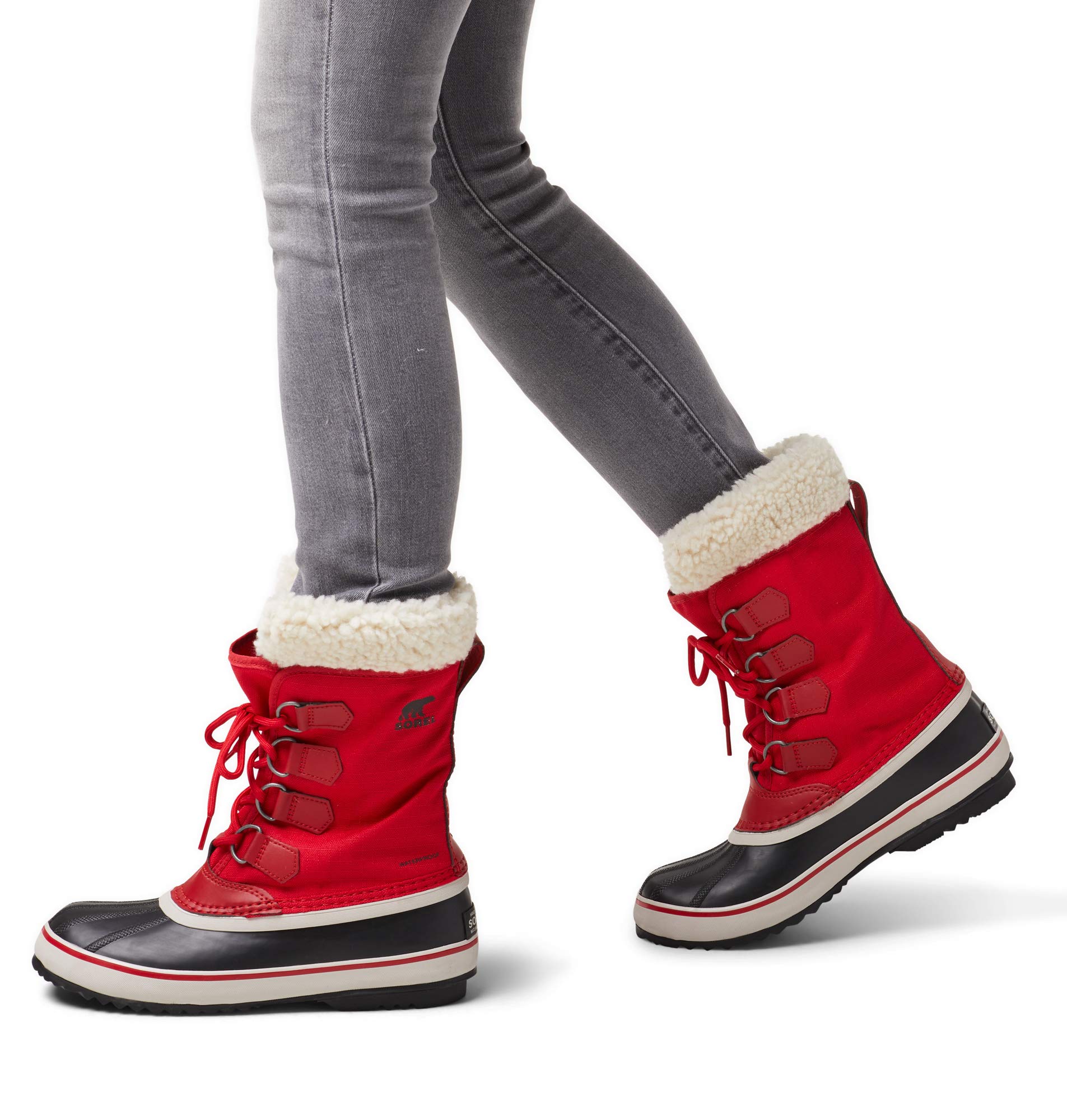 sorel joan of arctic wedge red