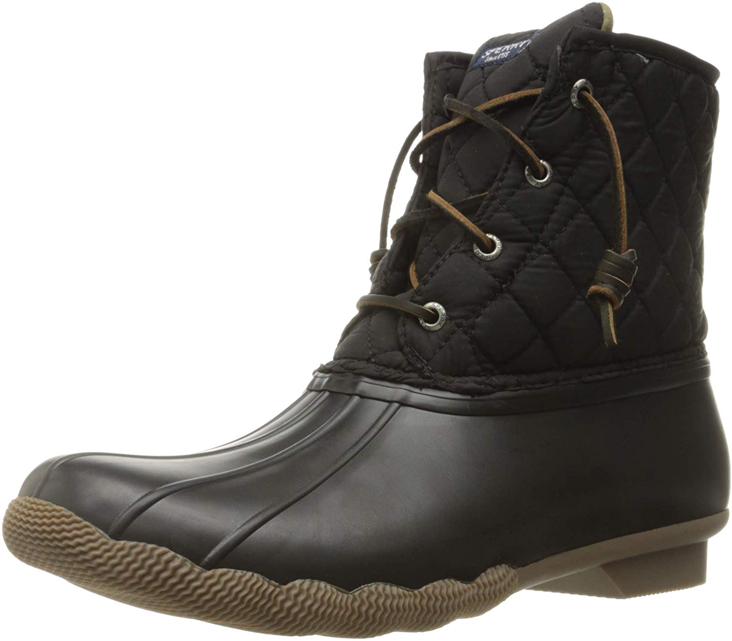 sperry saltwater quilted duck boots gray