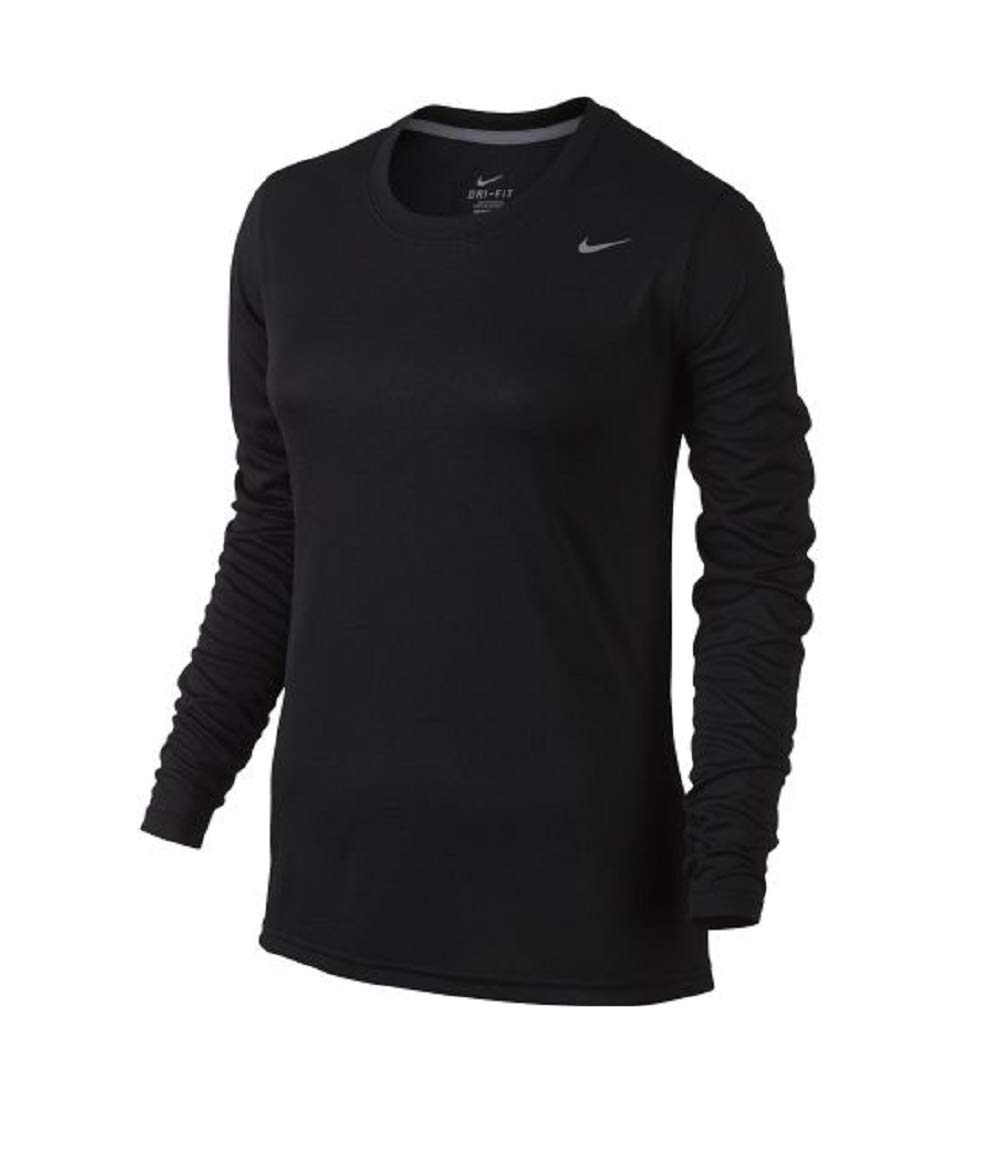 Nike 453182-010: Women's Dri-Fit Legend Black Long Sleeve T-Shirt | eBay