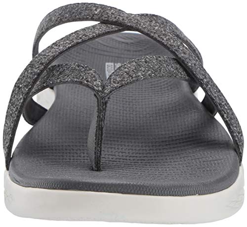 Skechers 140004-CHAR: Women's 600 Dainty Charcoal Flat Sandals | eBay