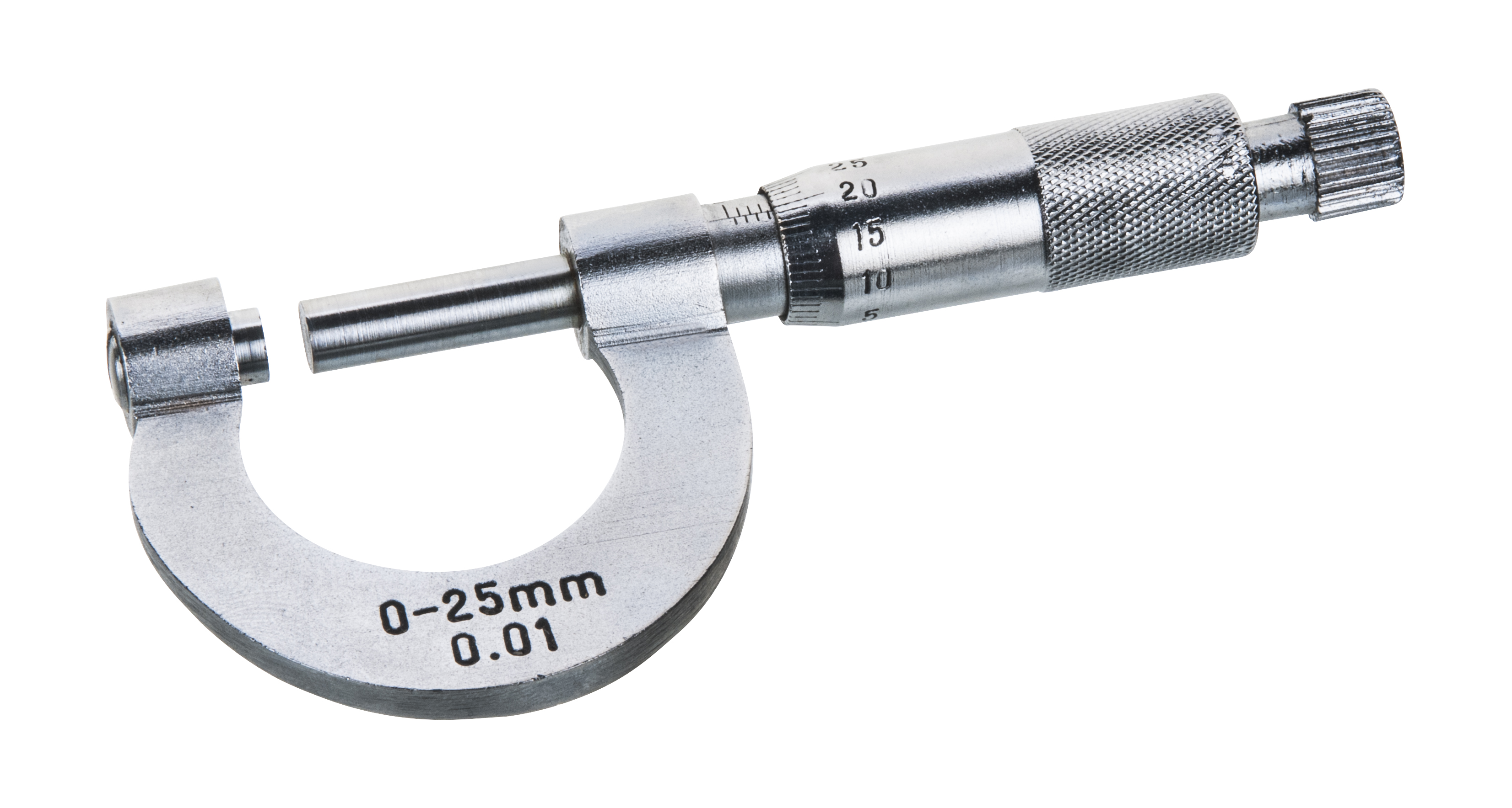 Eisco Labs Micrometer Screw Gauge, Nickel Plated Brass Range 025x0