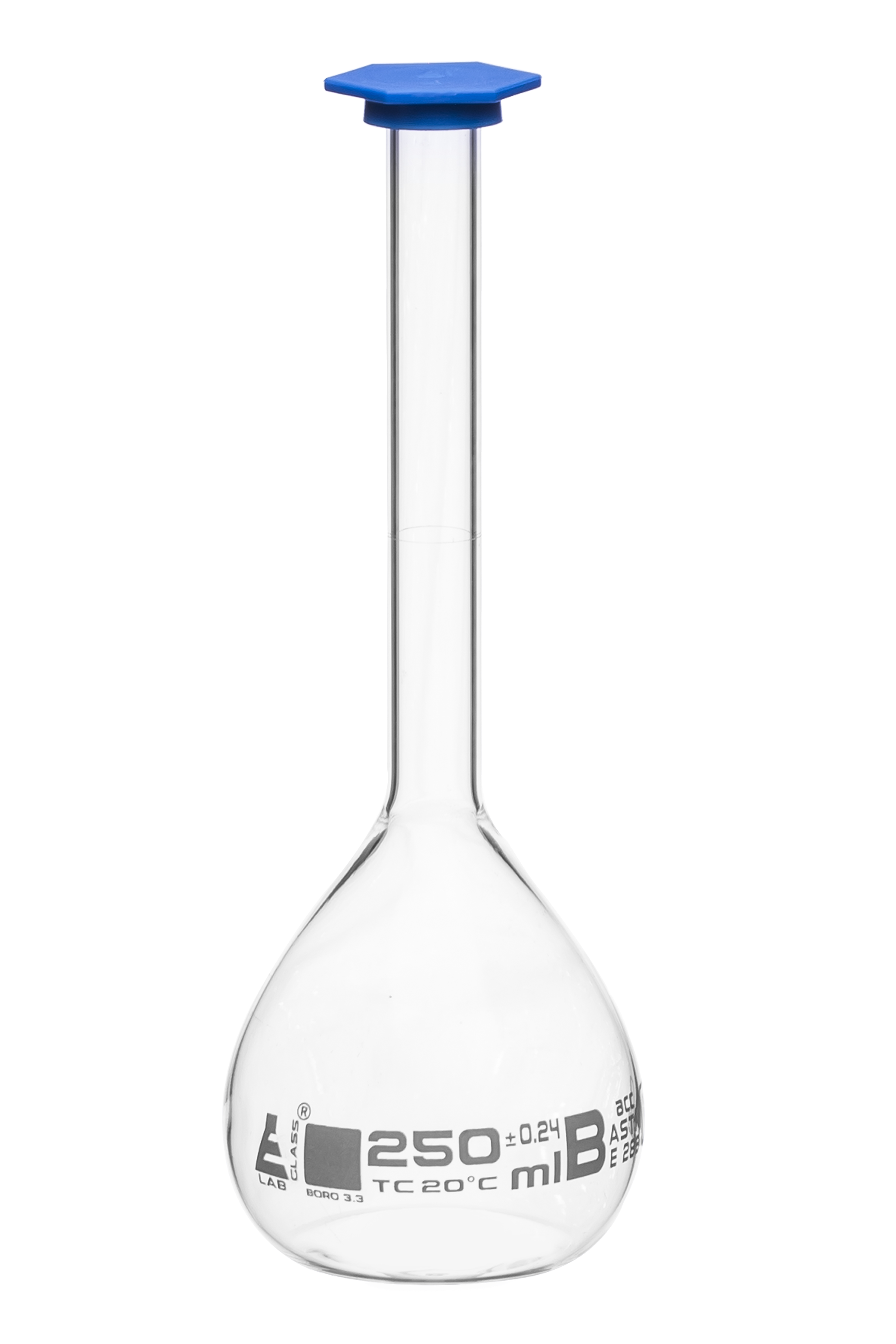 250ml Volumetric Flask With Snap Cap, Class B, Borosilicate - Eisco ...