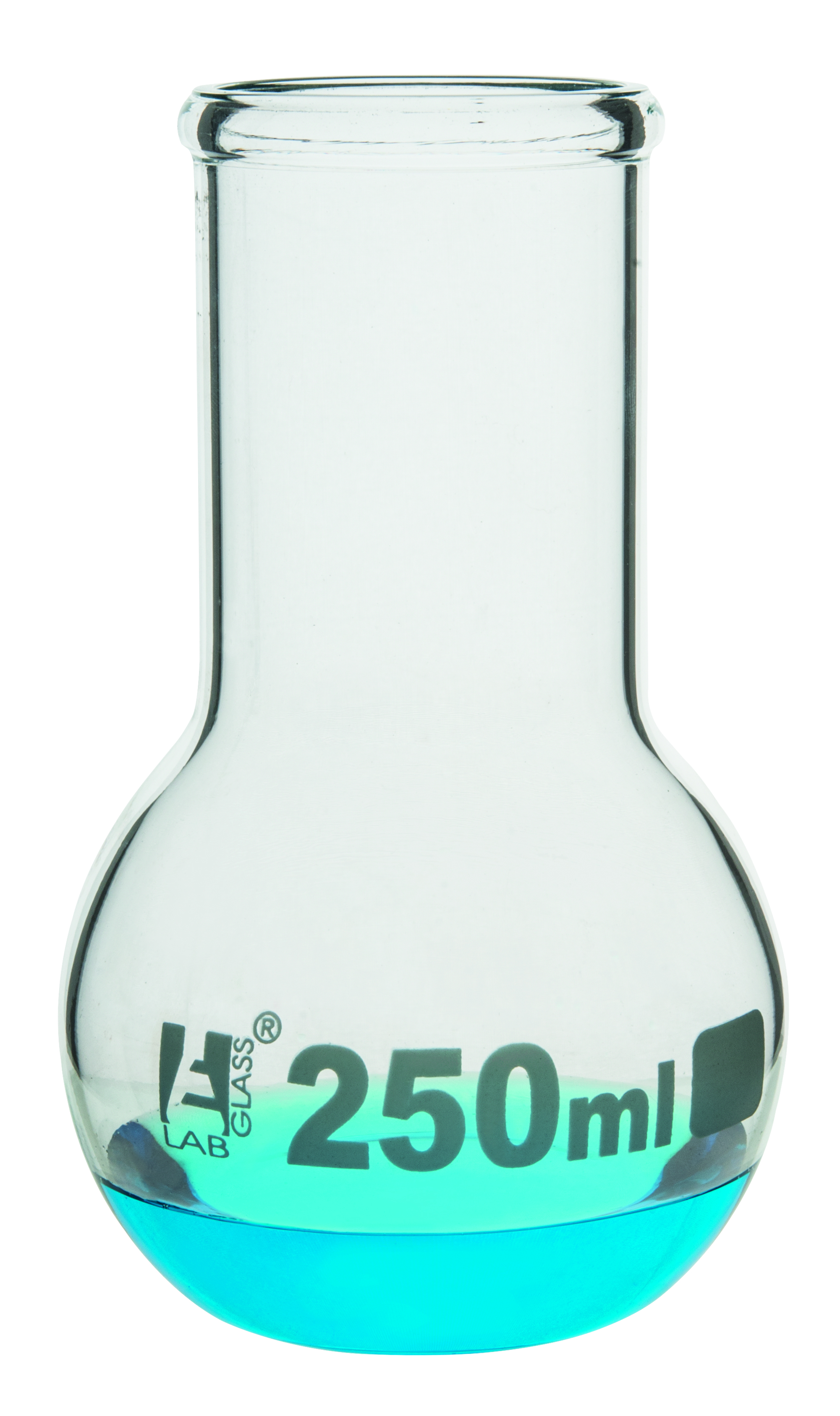 250ml Borosilicate Glass Florence Flask - Flat Bottom Boiling Flask For Science & Distillation