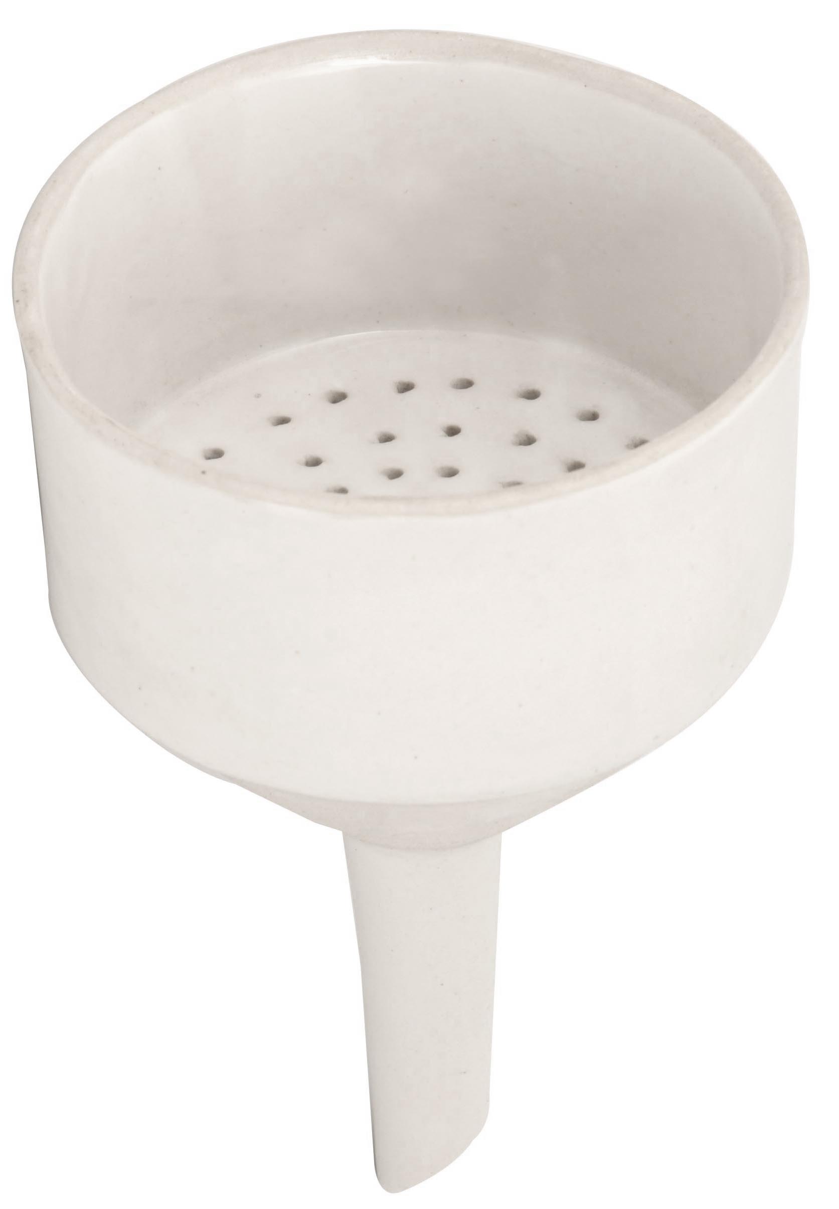 Porcelain Buchner Funnel, 4" Straight Sides, Perforated Plate Eisco
