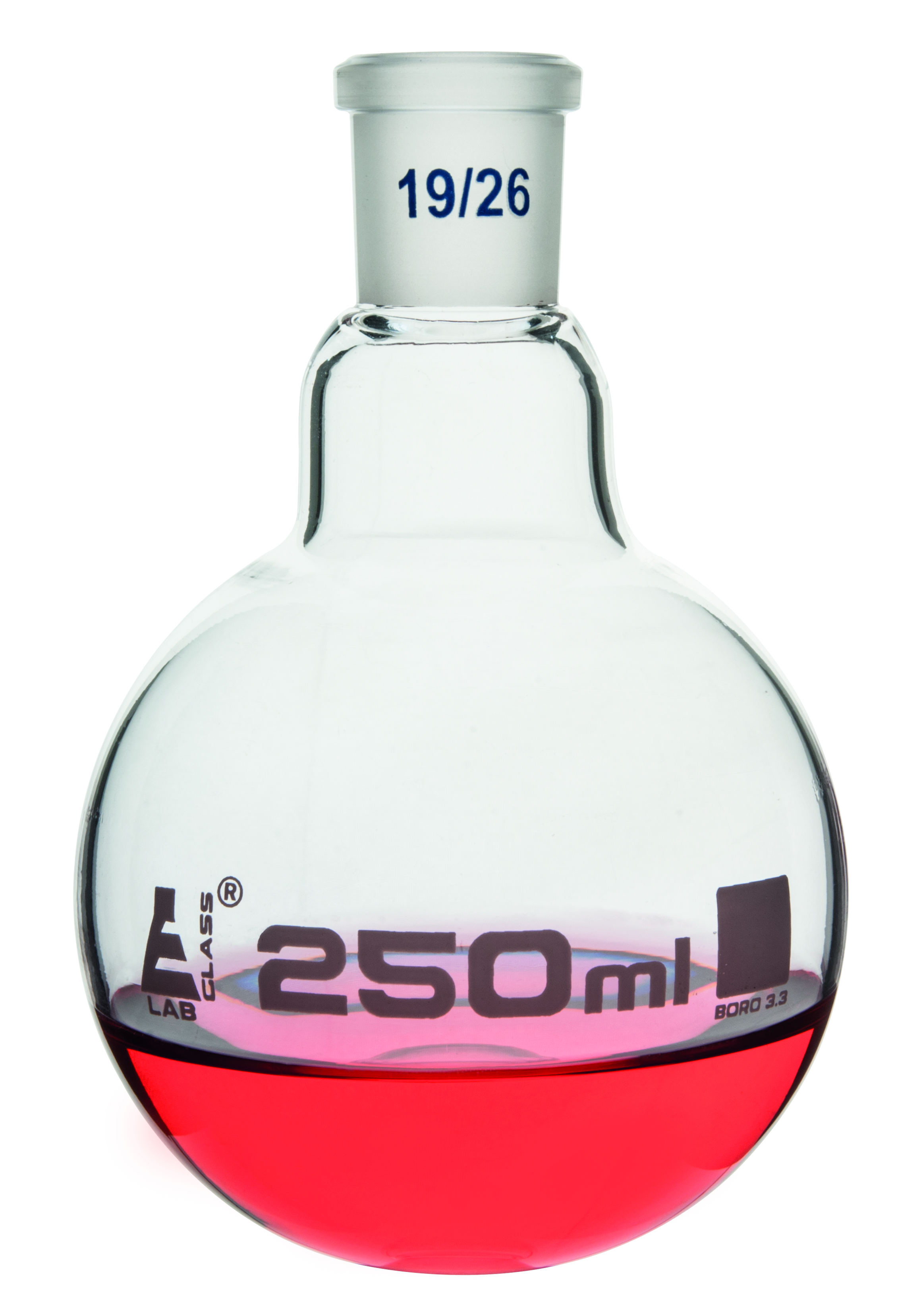 Boiling Flask,19/26 Joint, 250ml, Round Bottom, Borosilicate Glass