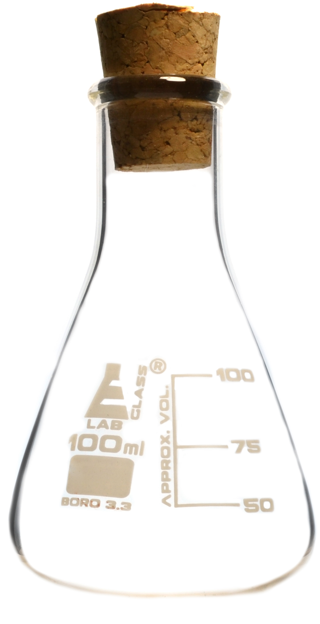 Borosilicate Flask with Cork Stopper, 100mL eBay