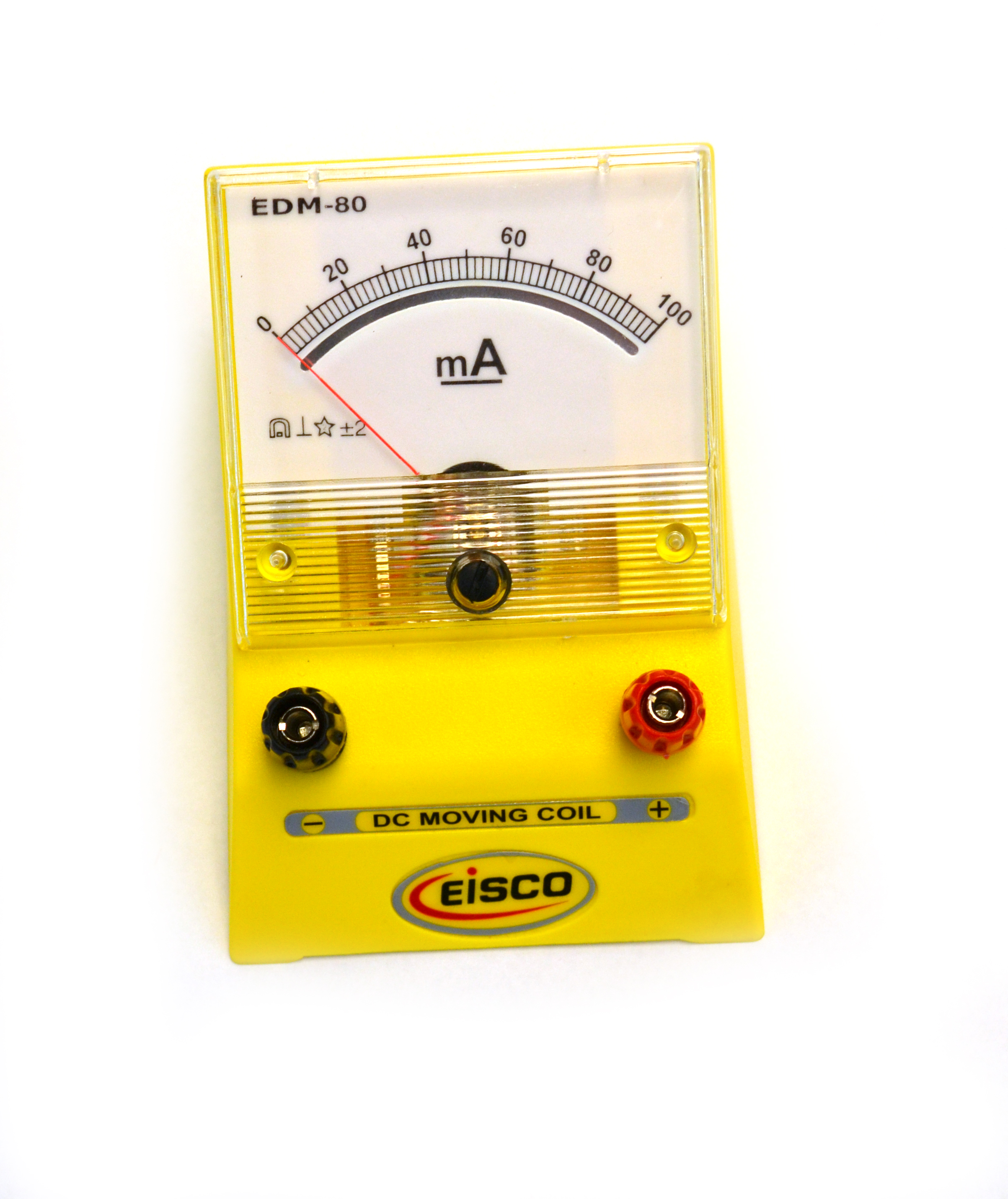 Eisco Labs Analog Ammeter, DC Current Meter, 0 100 milliamp, 2mA