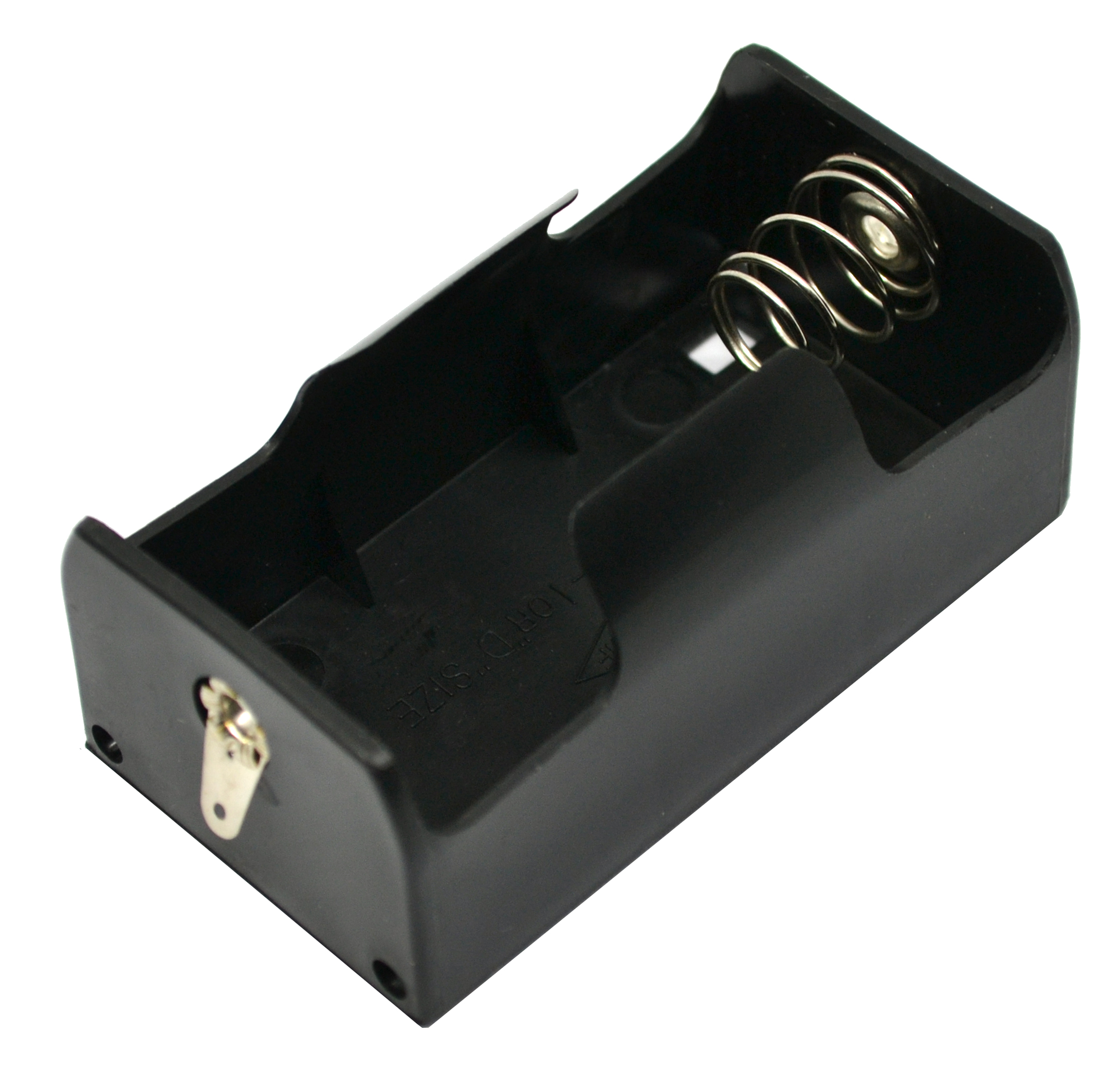 Single Cell 'D' Sized Battery Holder, Curved Sides, Premium Plastic