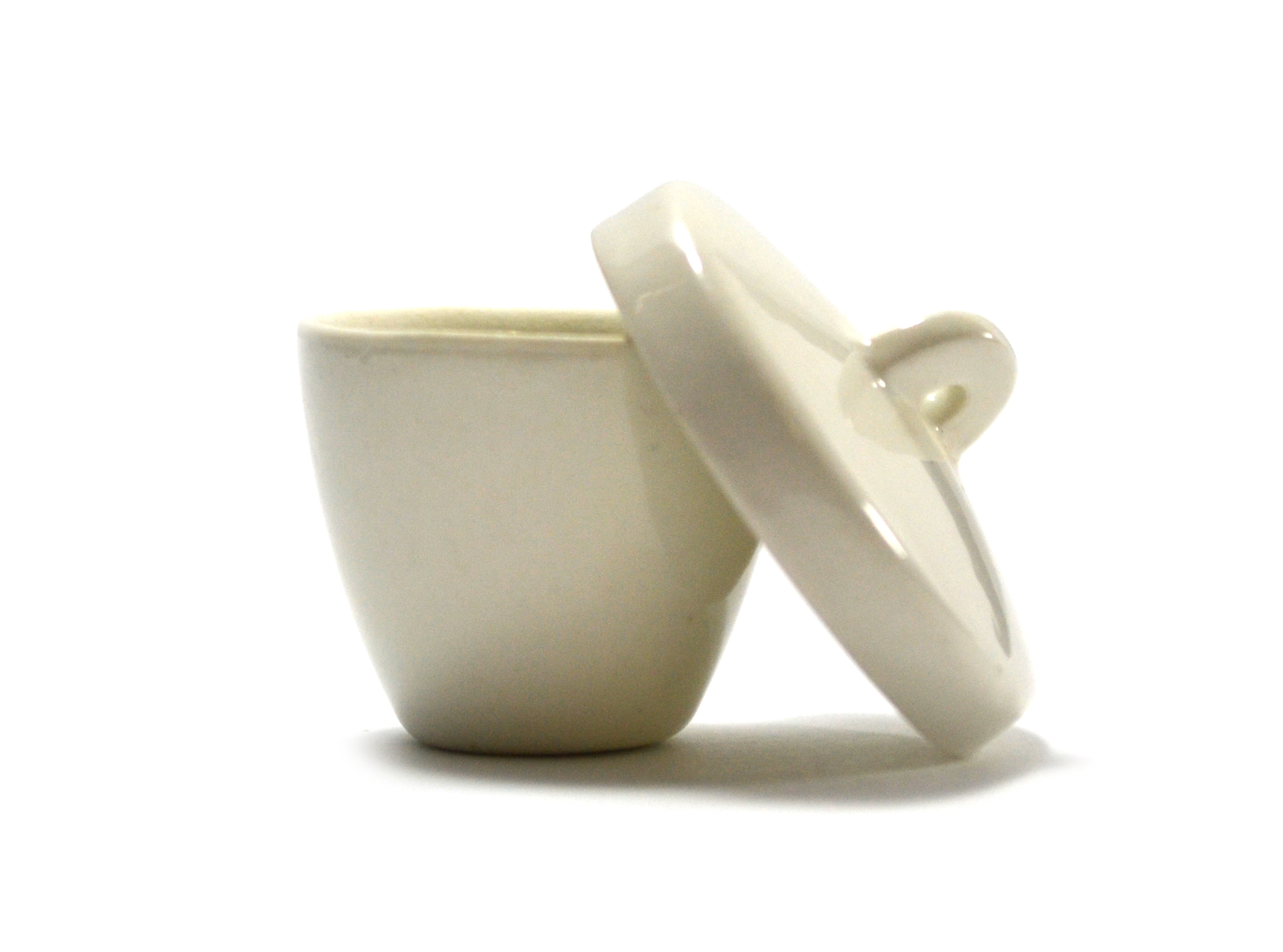 Eisco Labs Porcelain Crucible with Lid, Tall Form, 10mL Capacity Pack