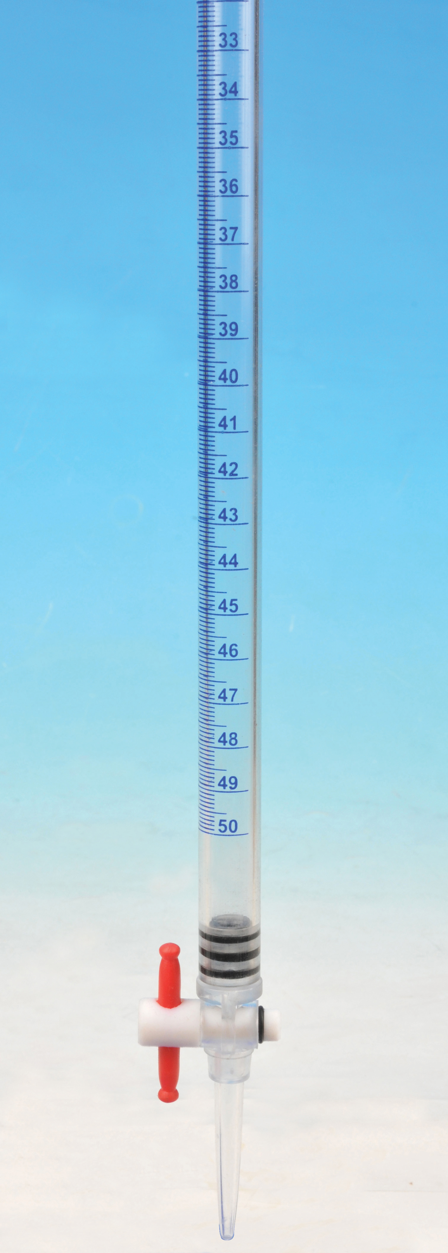 Acrylic Burettes w/ PTFE Stopcock, 50mL Capacity Case of 185 Burettes