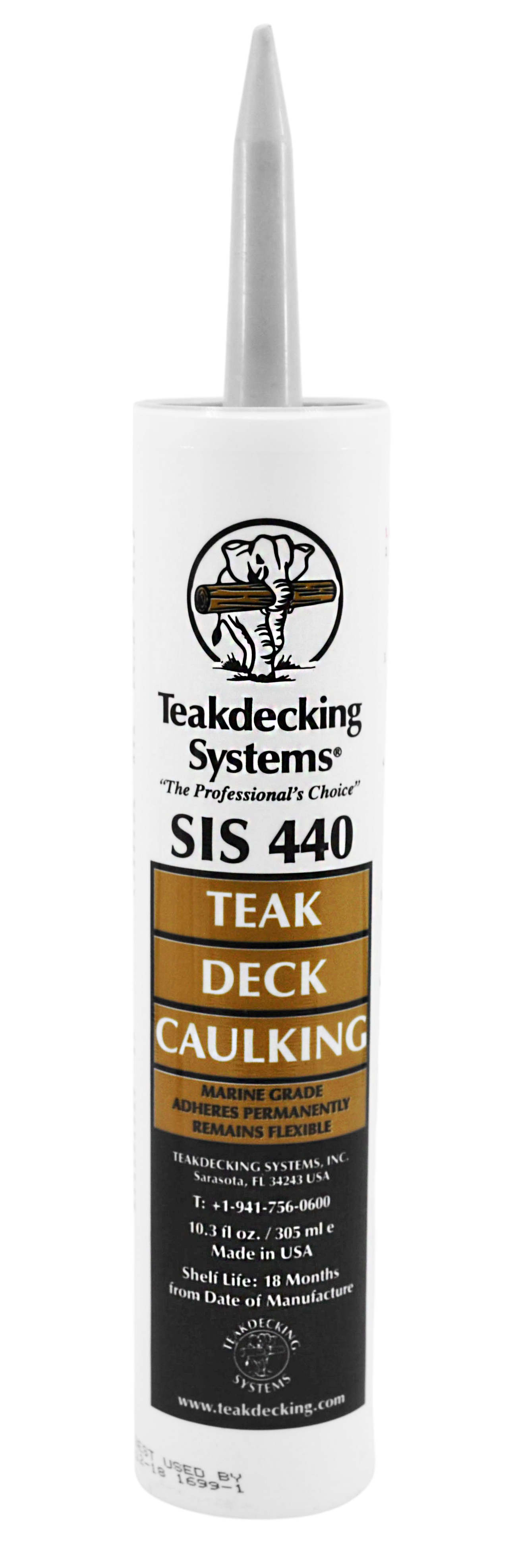 Teakdecking Systems 10oz Marine Caulk Cartridge, Gray Premium