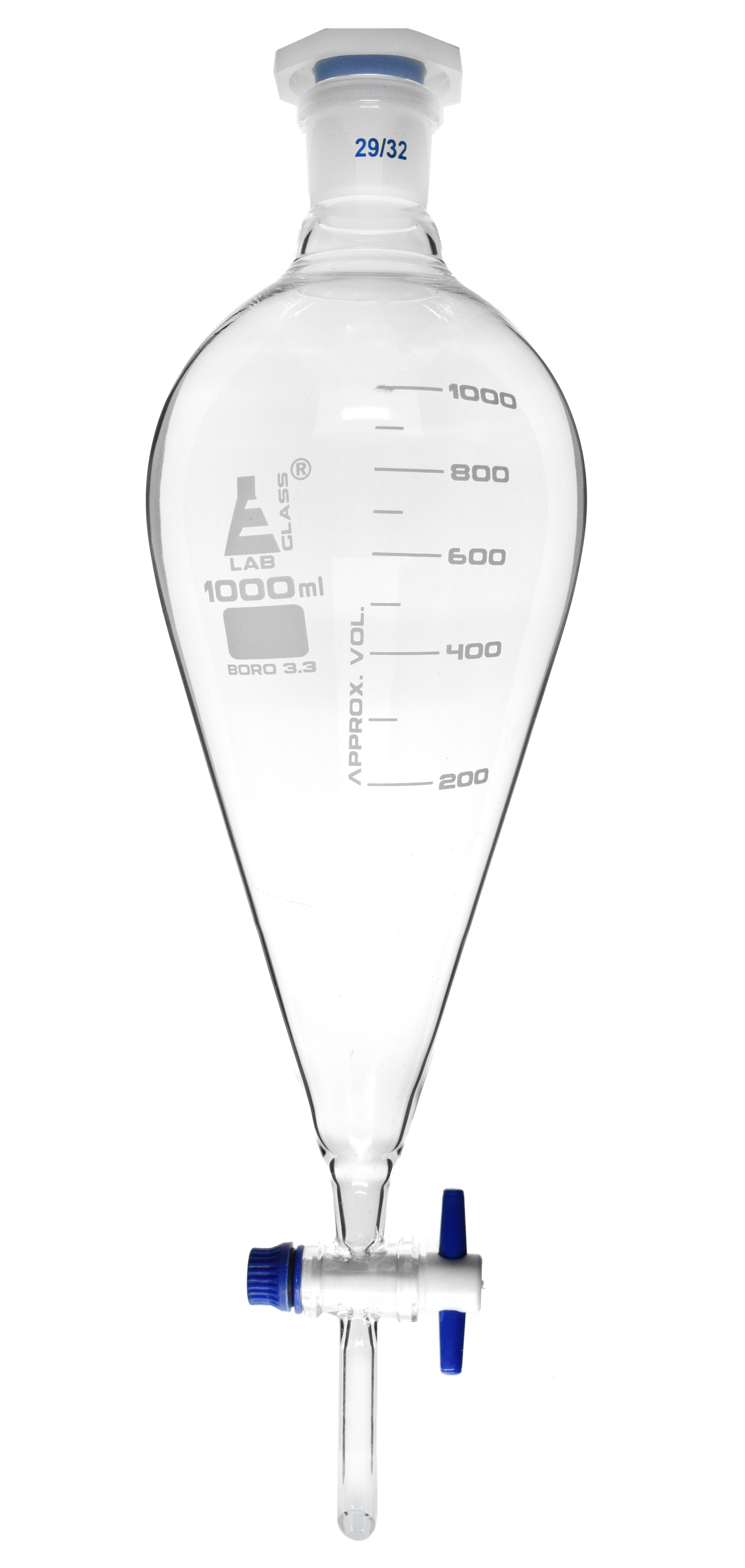 Dropping Funnel, 1000ml Graduated Glass Stopcock 29/32 Socket