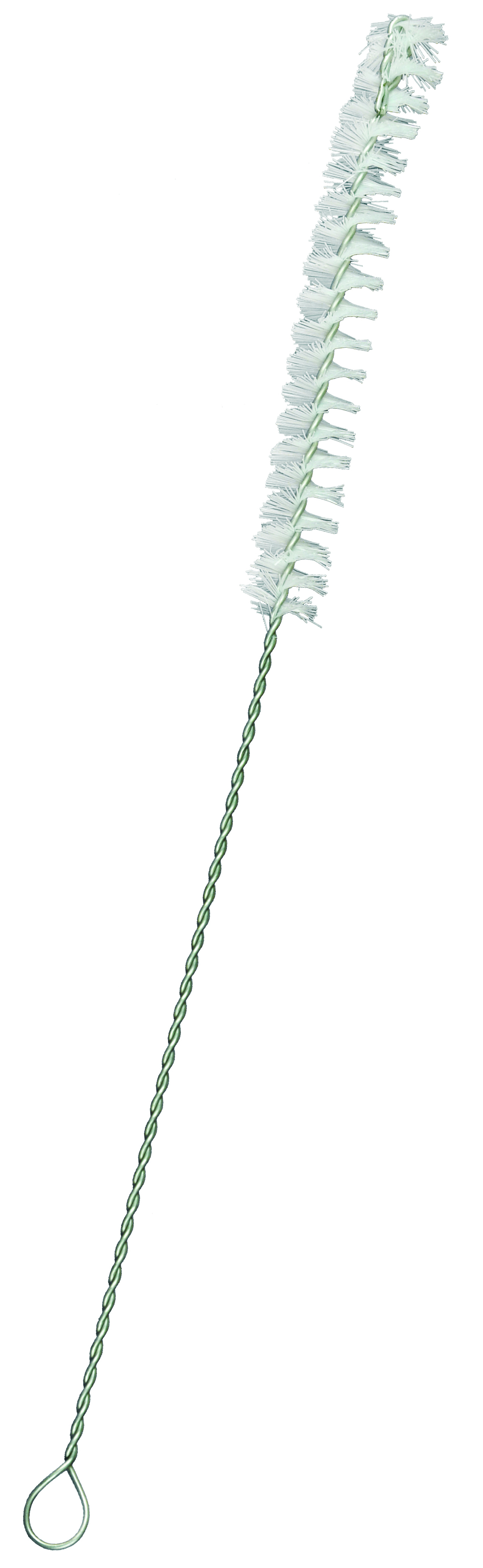 SemiMicro Test Tube Brush White Nylon, Twisted Wire Handle Eisco