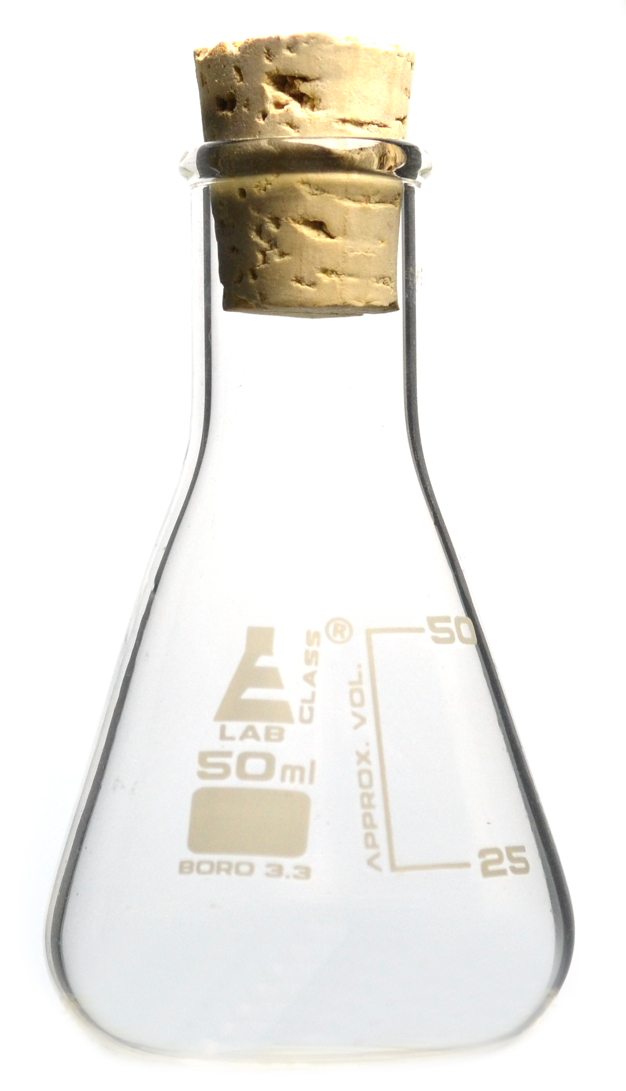 Borosilicate Flask with Cork Stopper, 50mL eBay