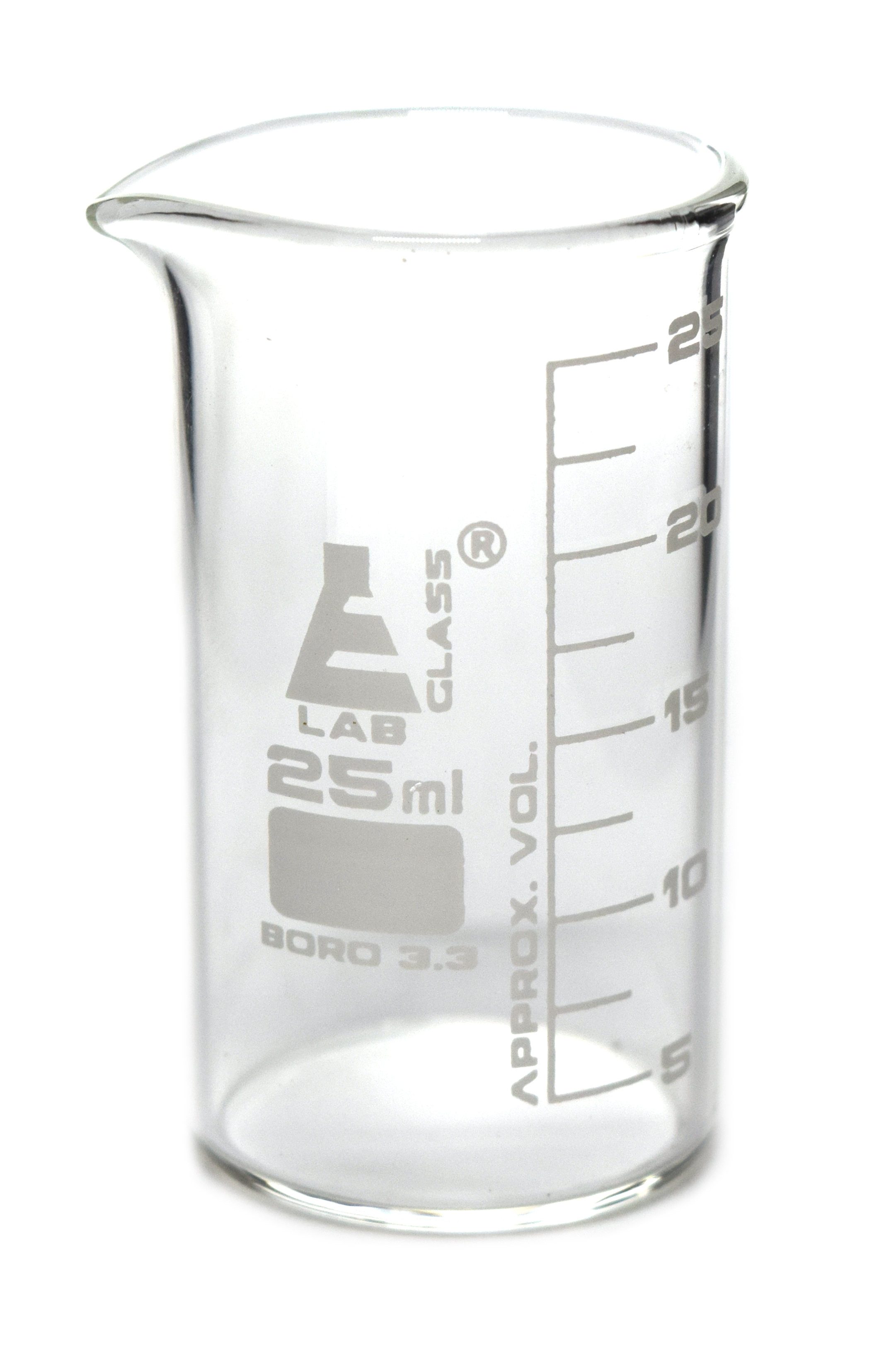 Class B Low Form 25 Ml Glass Beaker Graduated With Spout Tillescenter ...