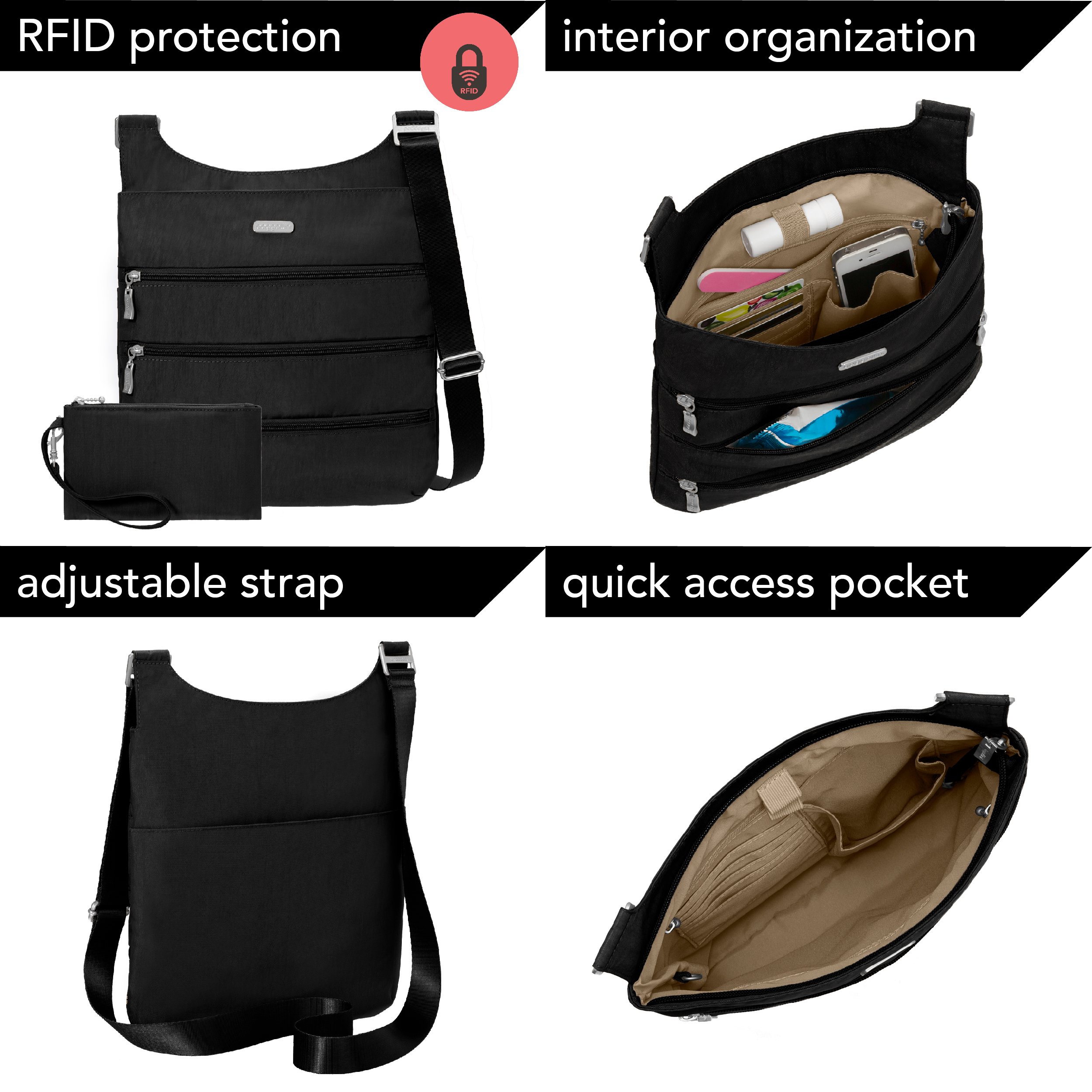 baggallini big zipper crossbody bag