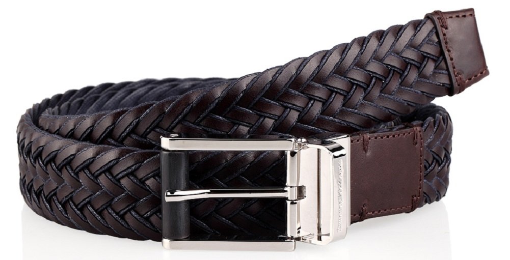 Ermenegildo Zegna Men's Braided Leather and Cotton Weave Belt | eBay