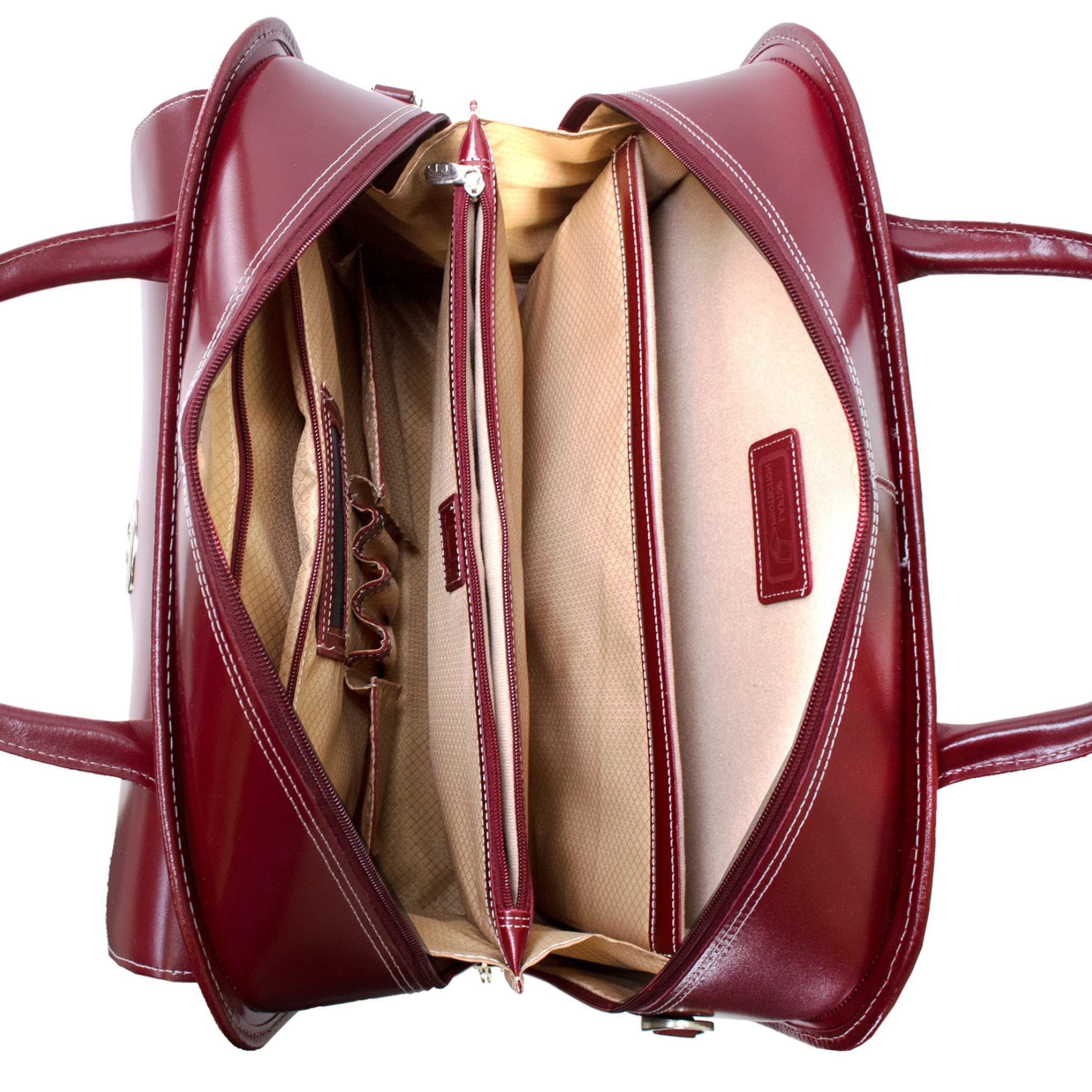 McKlein Berkeley, Top Grain Cowhide Leather, 15" Patented Detachable -Wheeled