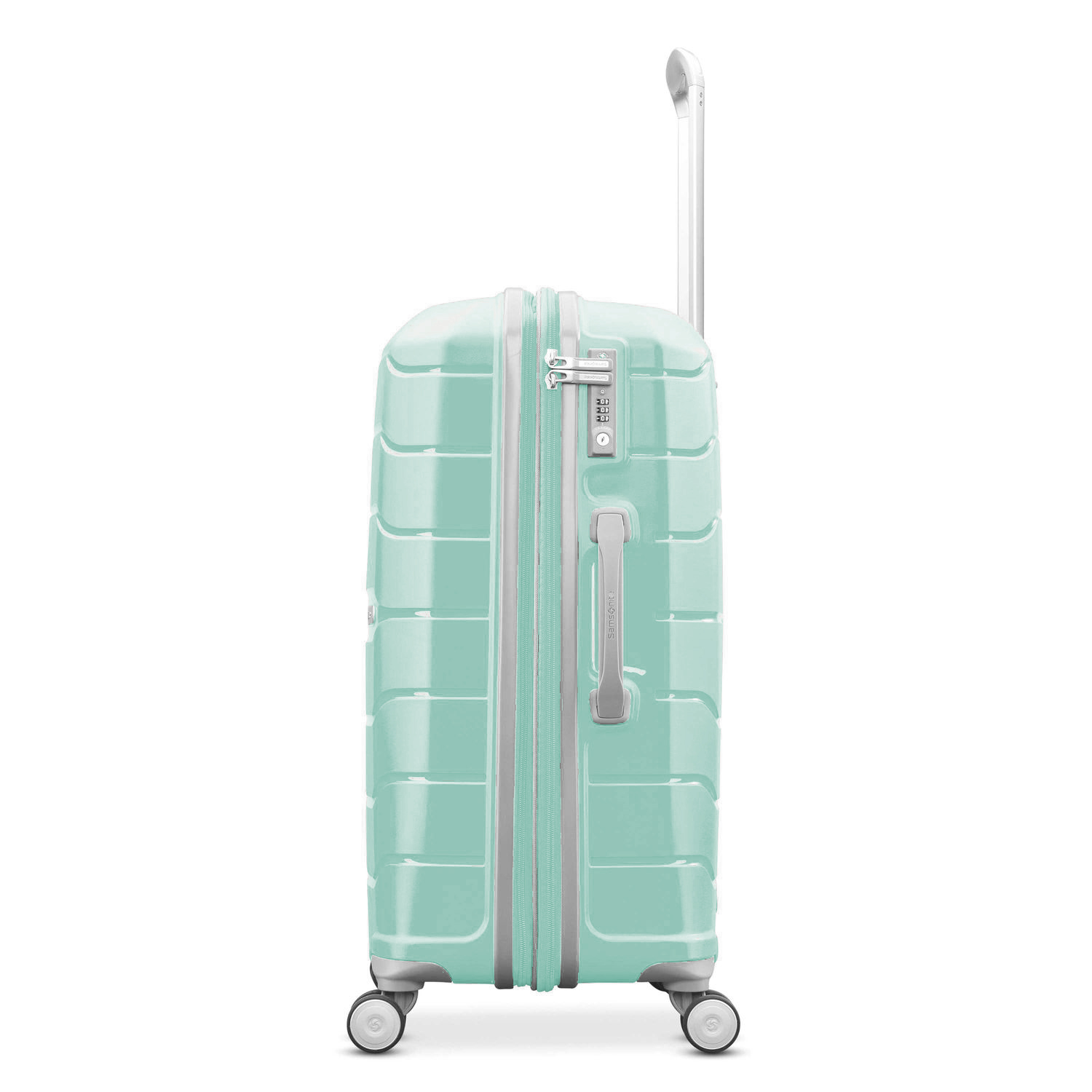 mint green samsonite luggage