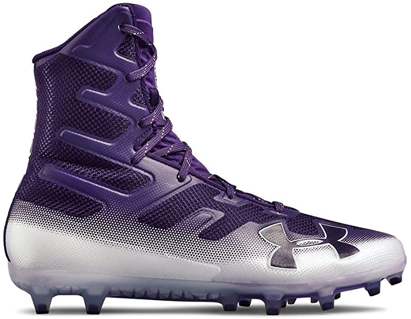 Purple and white under armour highlight cleats best sale