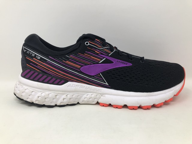 Brooks Women's Adrenaline GTS 19 Running Shoes, Black/Purple/Coral, 11 ...