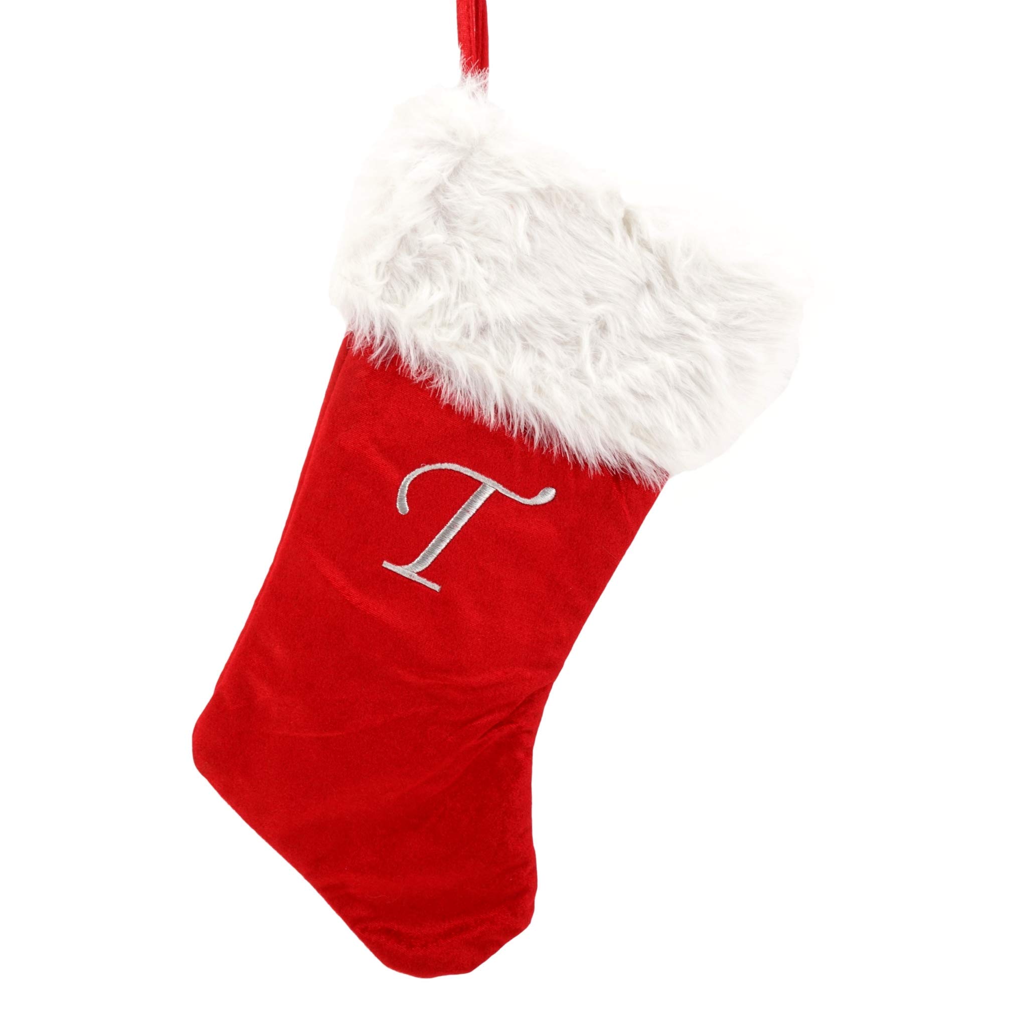 Christmas Stocking (Monogrammed Letter) White Cuff Holiday Fireplace  eBay